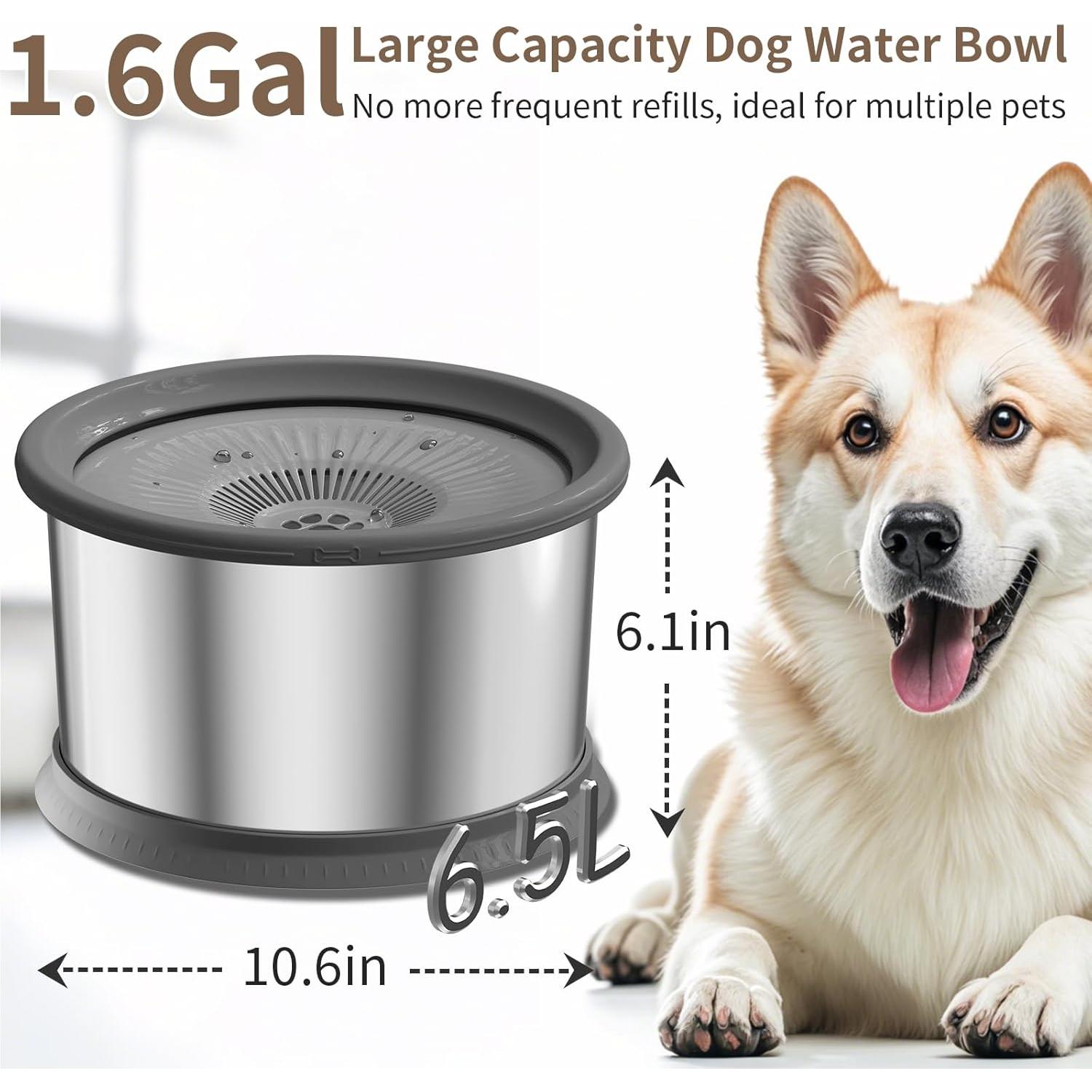 Cuenco de Agua para Perros Xetino 6.5L Acero Inoxidable Antideslizante