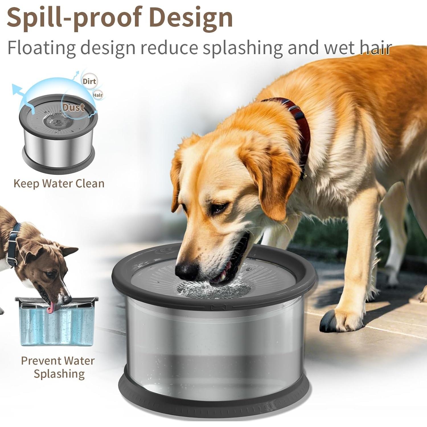 Cuenco de Agua para Perros Xetino 6.5L Acero Inoxidable Antideslizante