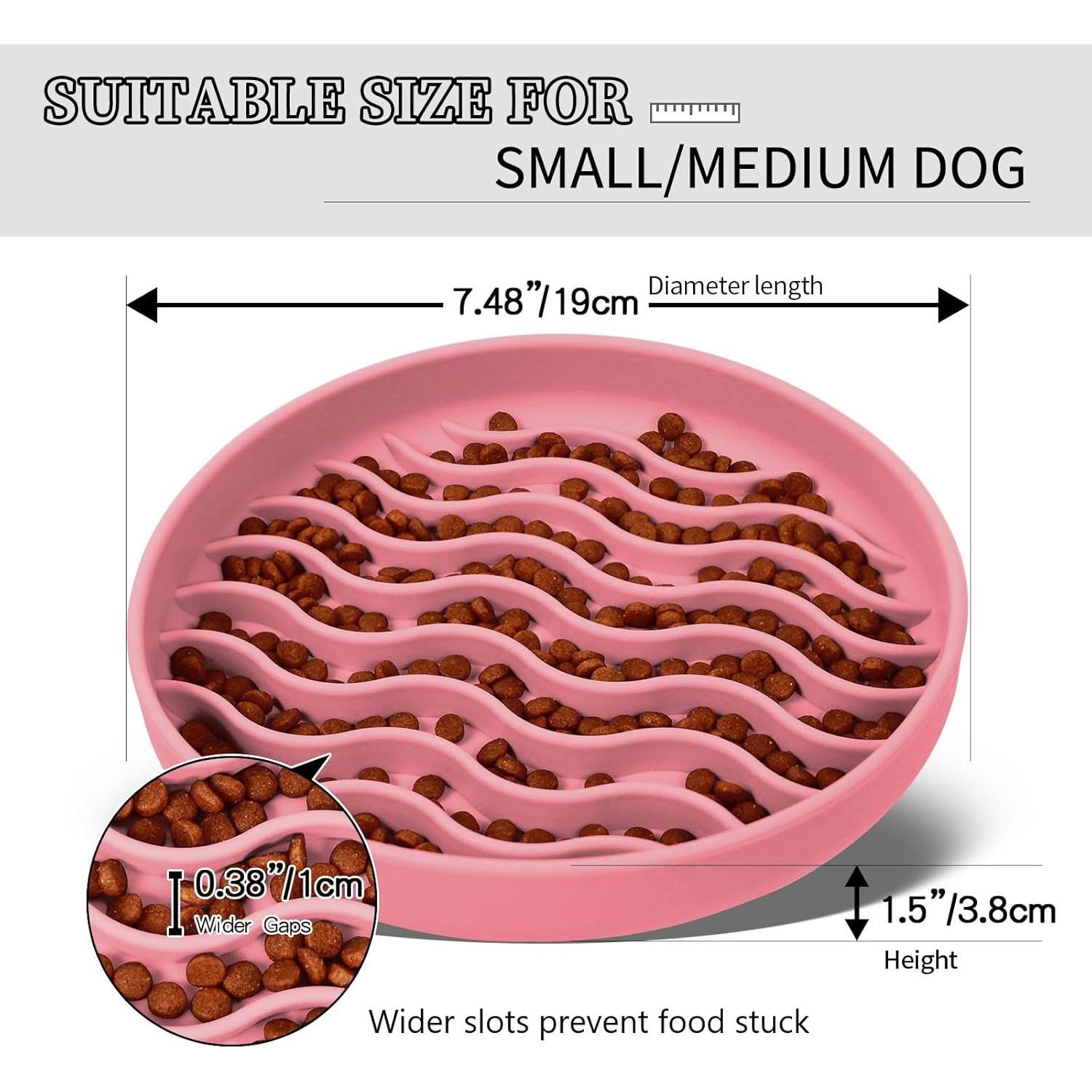 Cuenco de Silicona Antideslizante para Perros PJDH Rosa 19cm