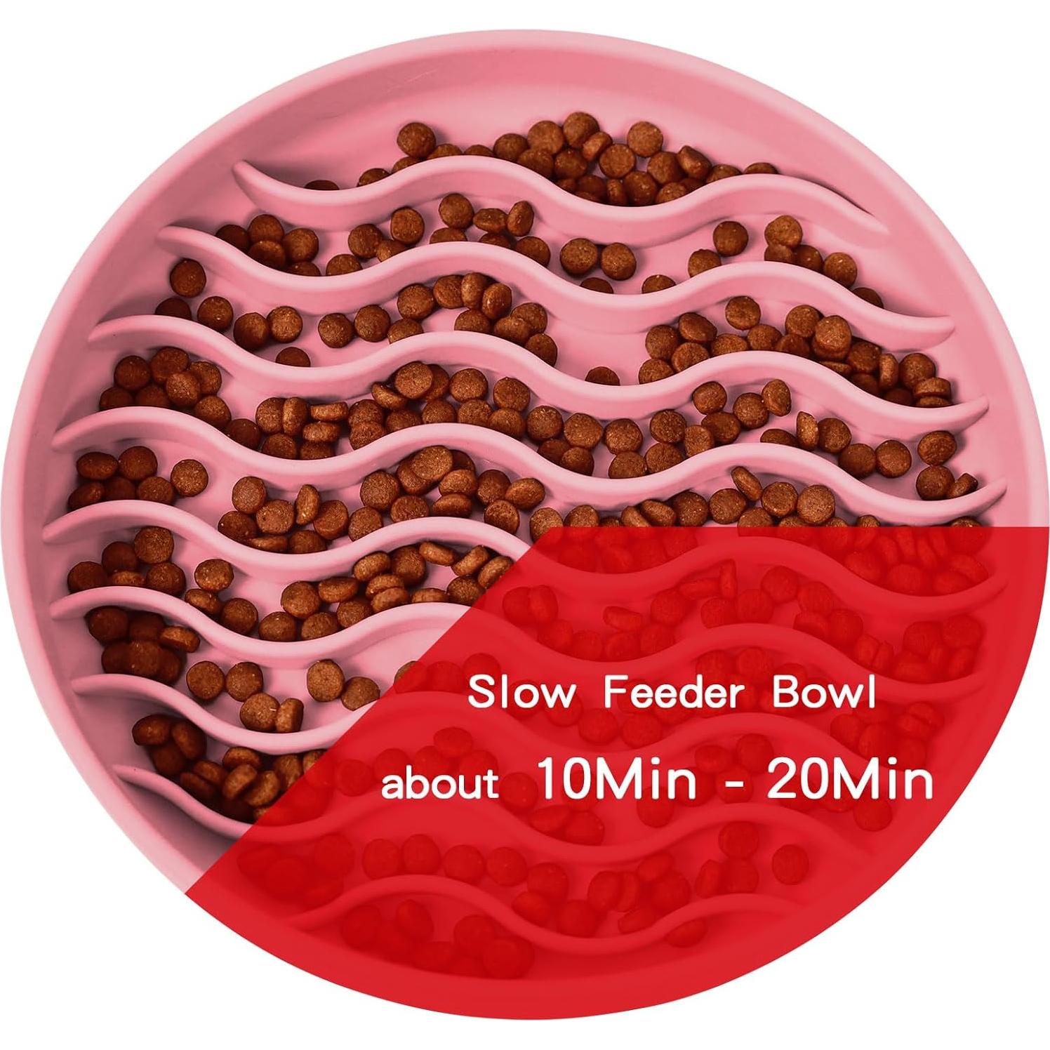 Cuenco de Silicona Antideslizante para Perros PJDH Rosa 19cm