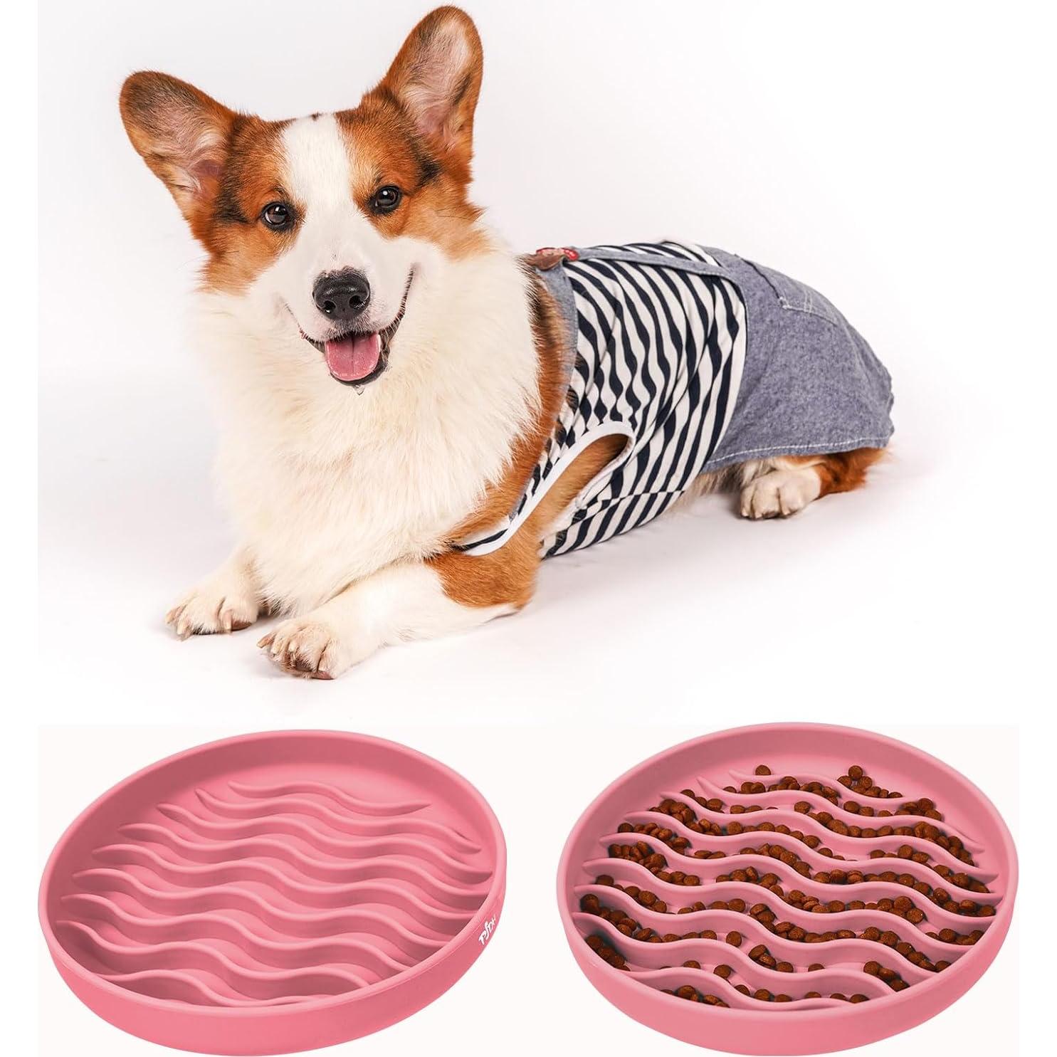 Cuenco de Silicona Antideslizante para Perros PJDH Rosa 19cm