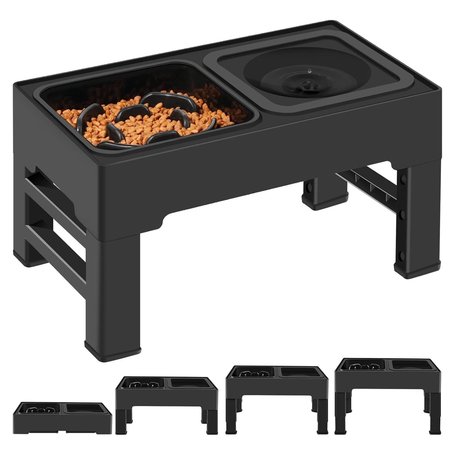 Cuencos Elevados Ajustables IKUSO para Perros y Gatos 2-en-1