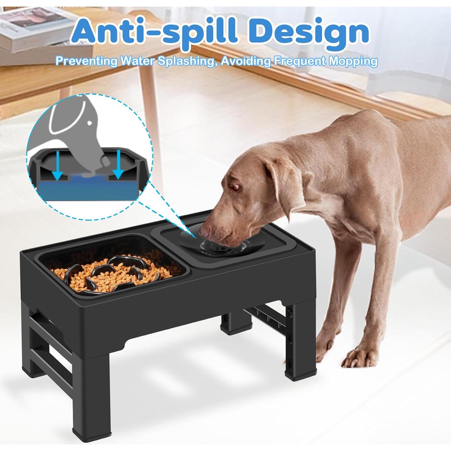 Cuencos Elevados Ajustables IKUSO para Perros y Gatos 2-en-1