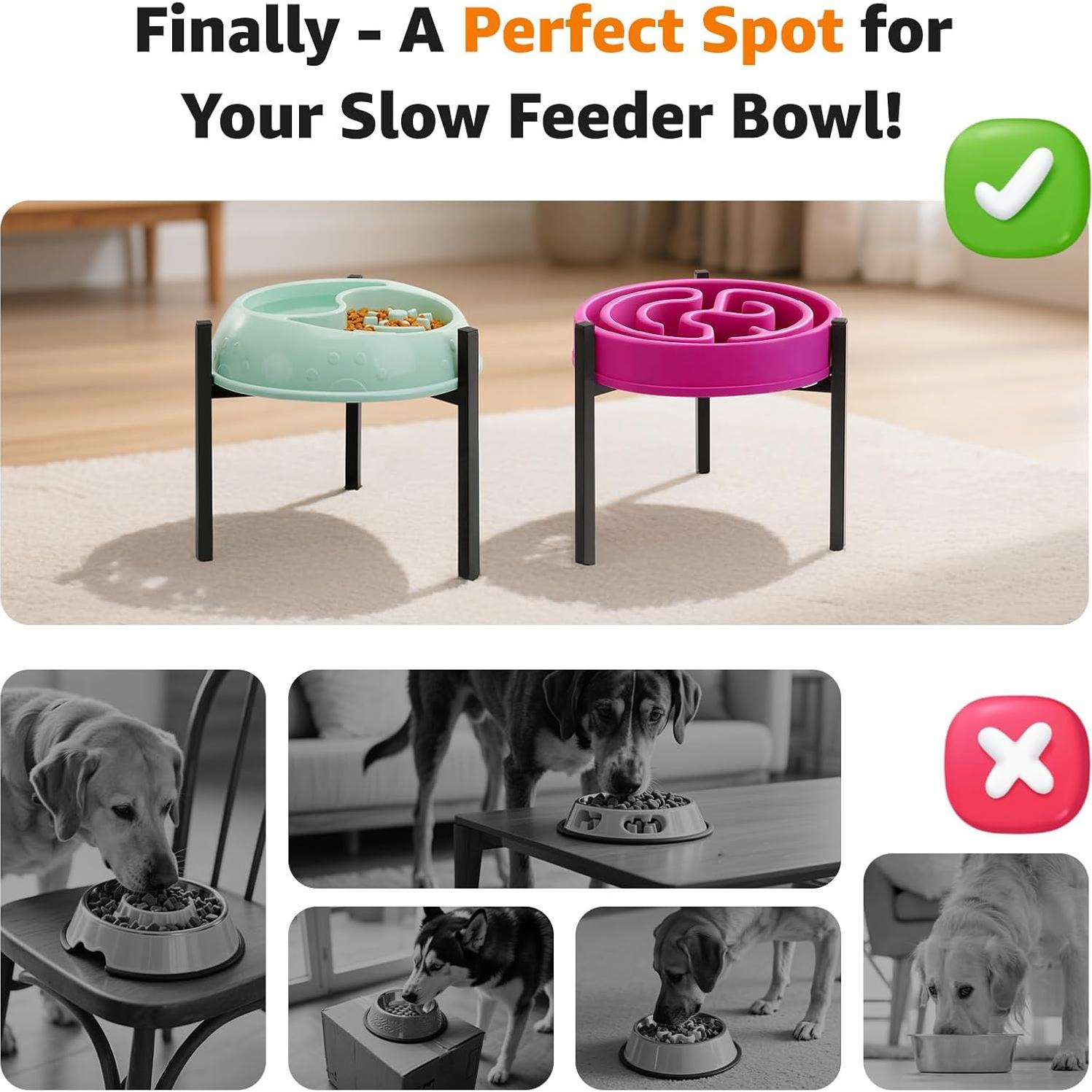 Soporte elevado para tazones de perro LOOBANI 24.8 cm ajustable
