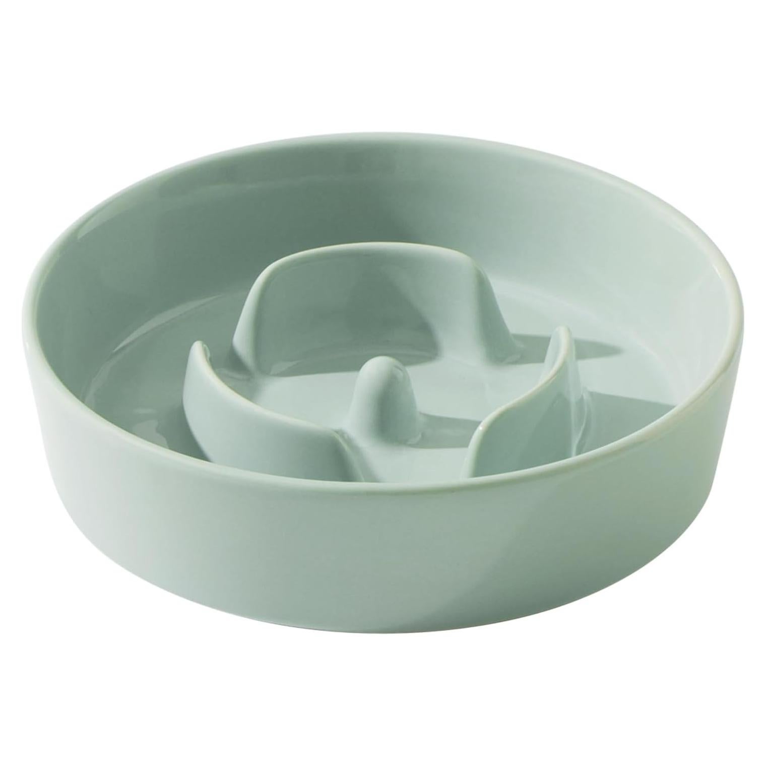 Tazón Cerámica Alimentador Lento Havniva 15.5 cm Verde Claro