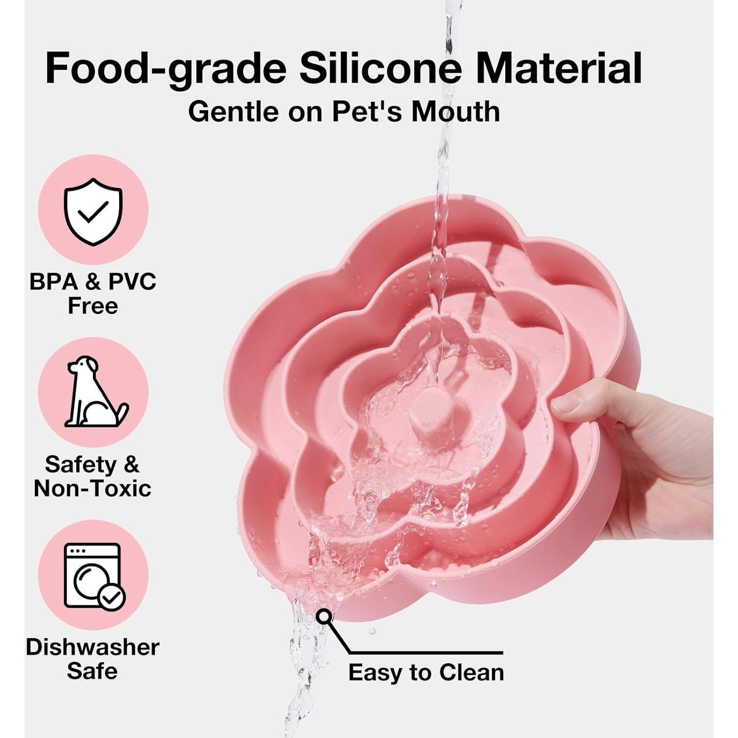 Cuenco de Alimentación Lenta VETRESKA Rosa 24.1 cm Silicona