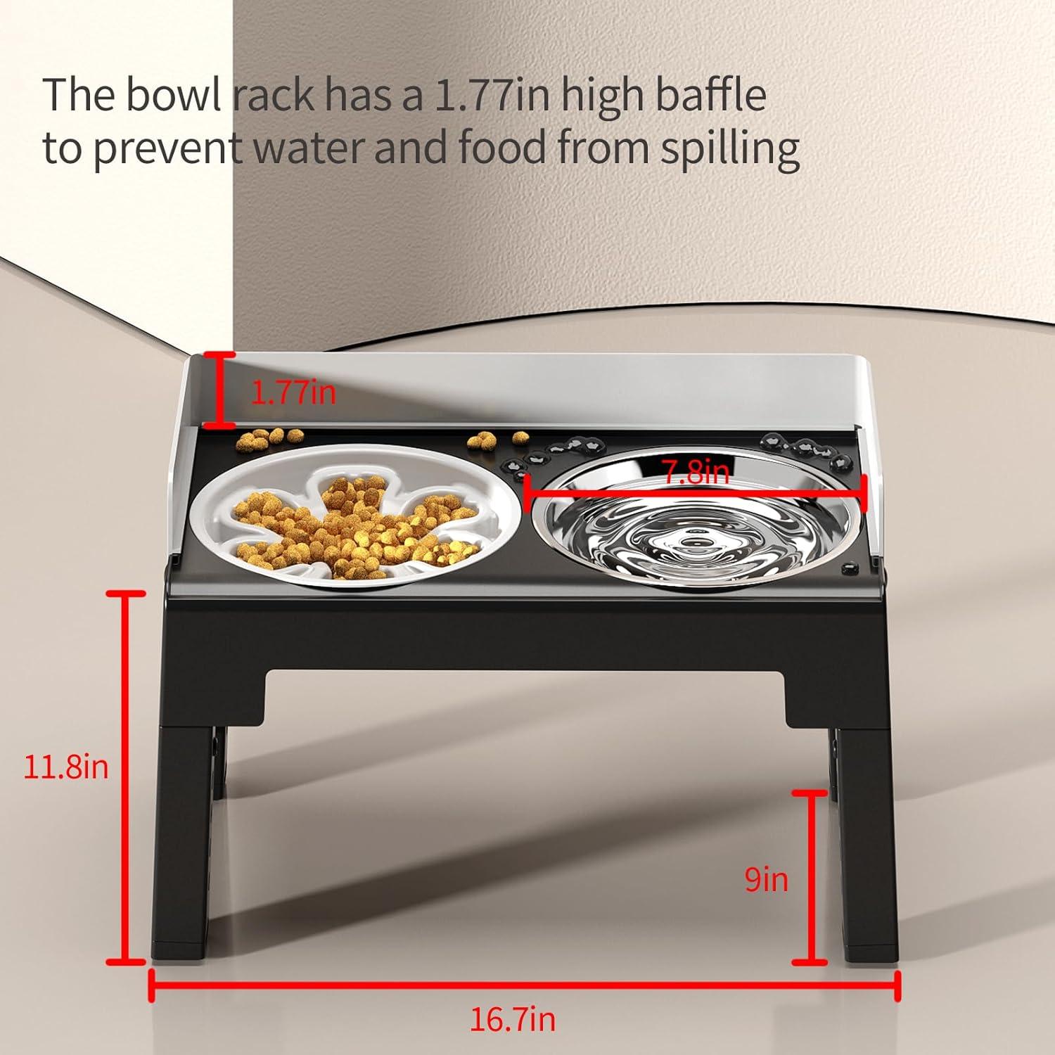 Soporte Elevado para Perros PAKEWAY con 2 Tazones Ajustable