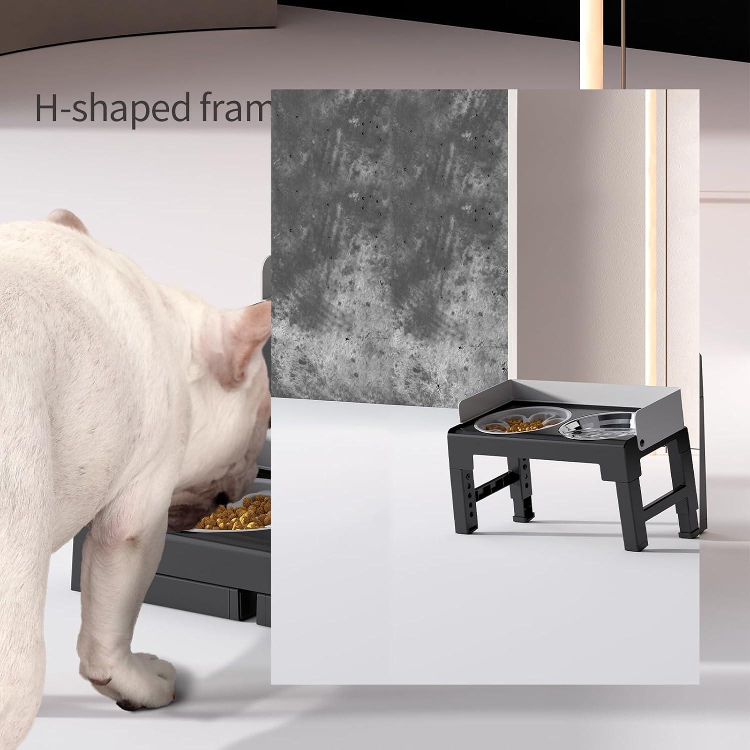 Soporte Elevado para Perros PAKEWAY con 2 Tazones Ajustable