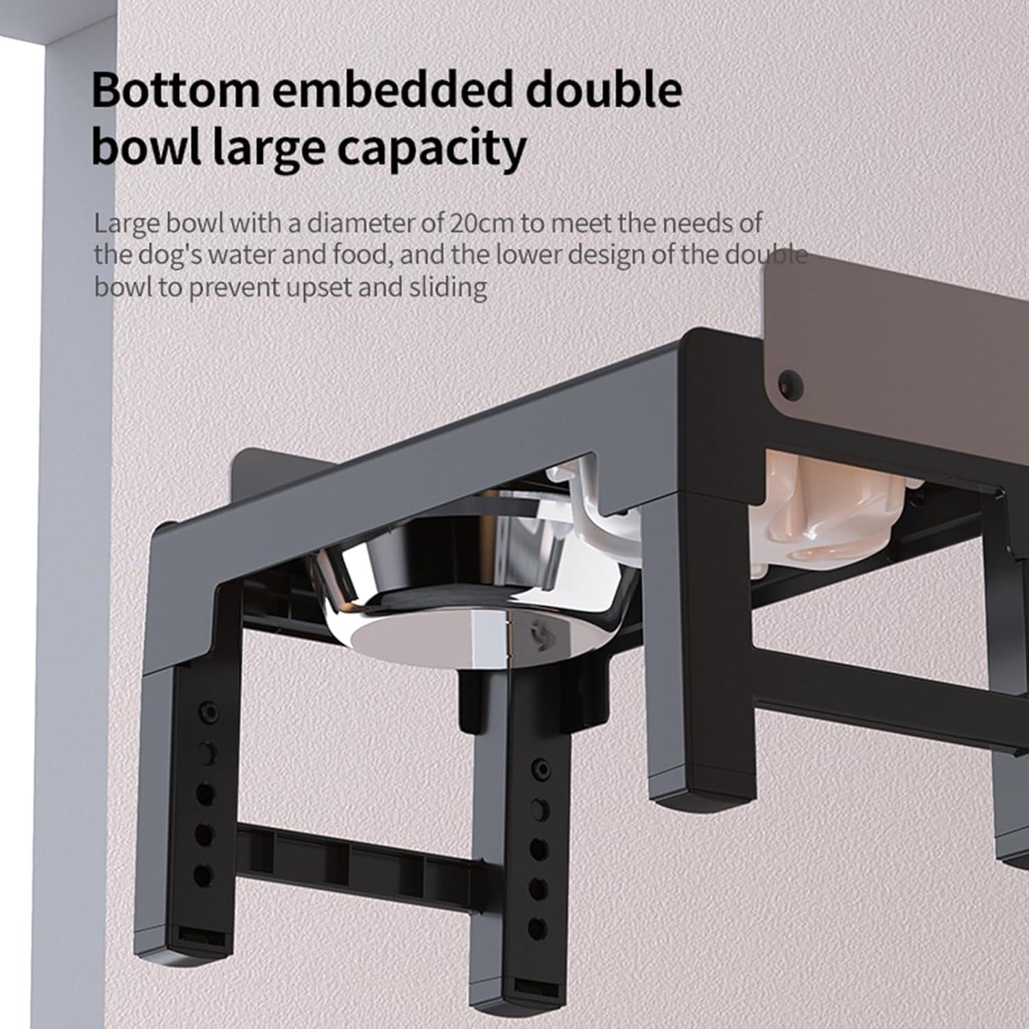 Soporte Elevado para Perros PAKEWAY con 2 Tazones Ajustable