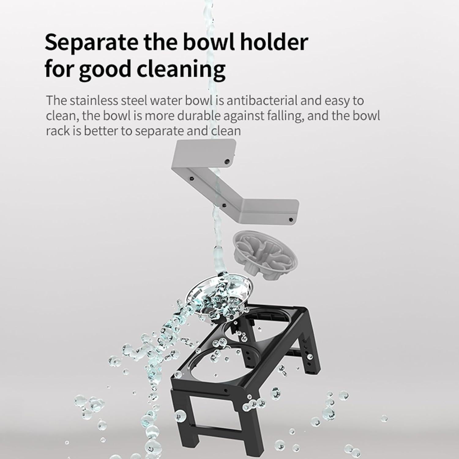 Soporte Elevado para Perros PAKEWAY con 2 Tazones Ajustable