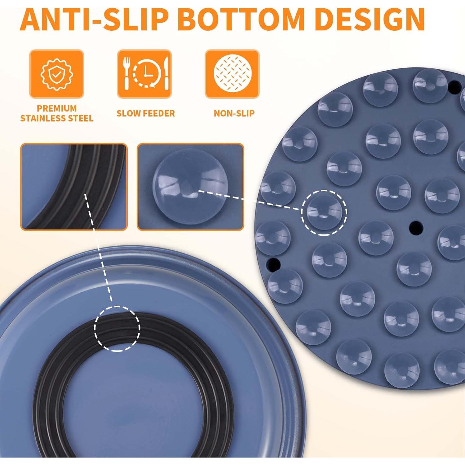 Cuenco para Perros 2-en-1 Bestalk Acero Inoxidable Antideslizante