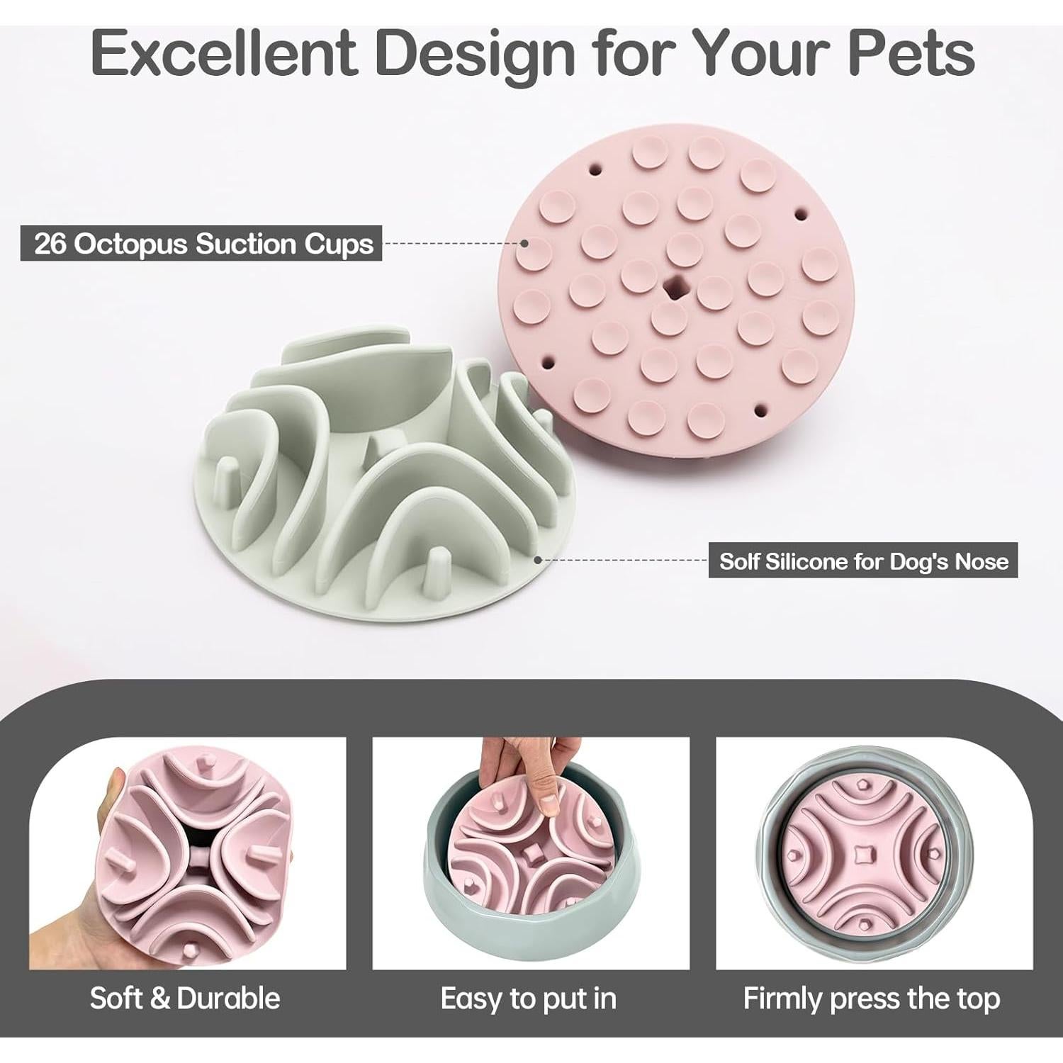 Inserto Antiahogo para Plato de Perro Stankeloko Verde/Blanco