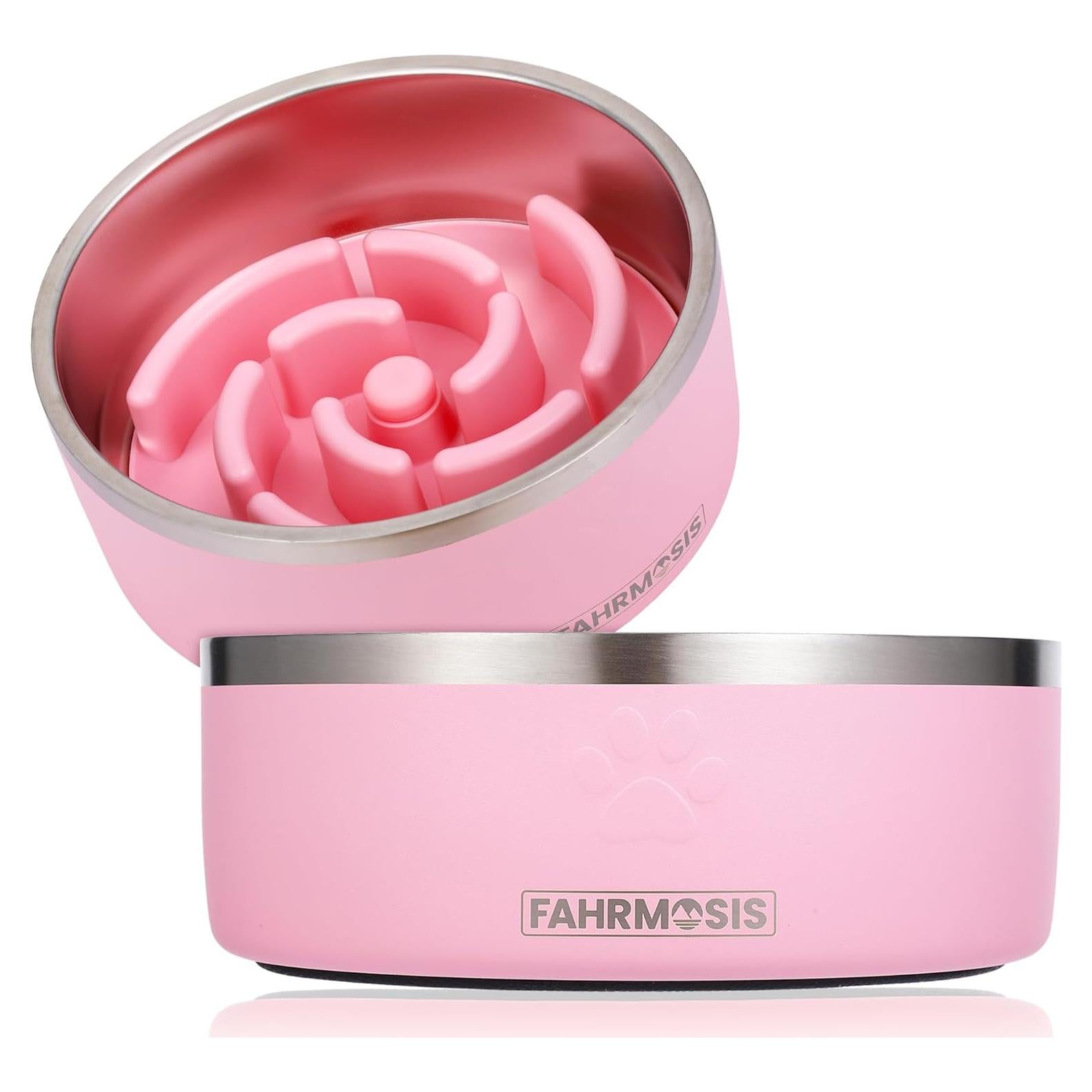 Tazón de Alimentación Lenta para Perros FAHRMOSIS 32 Oz Rosa