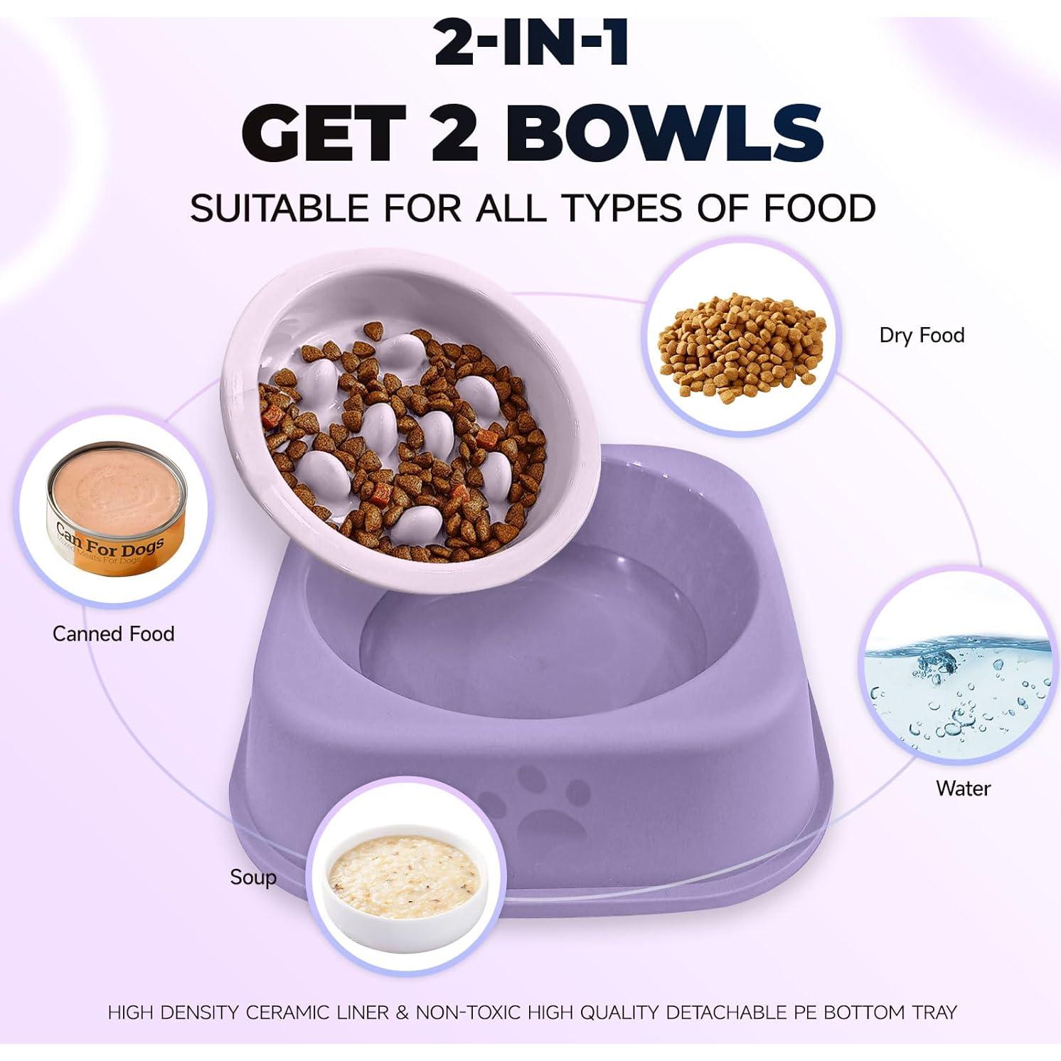 Cuenco de Alimentación Lento Cerámica AXIIJGL 18.3cm para Perros y Gatos