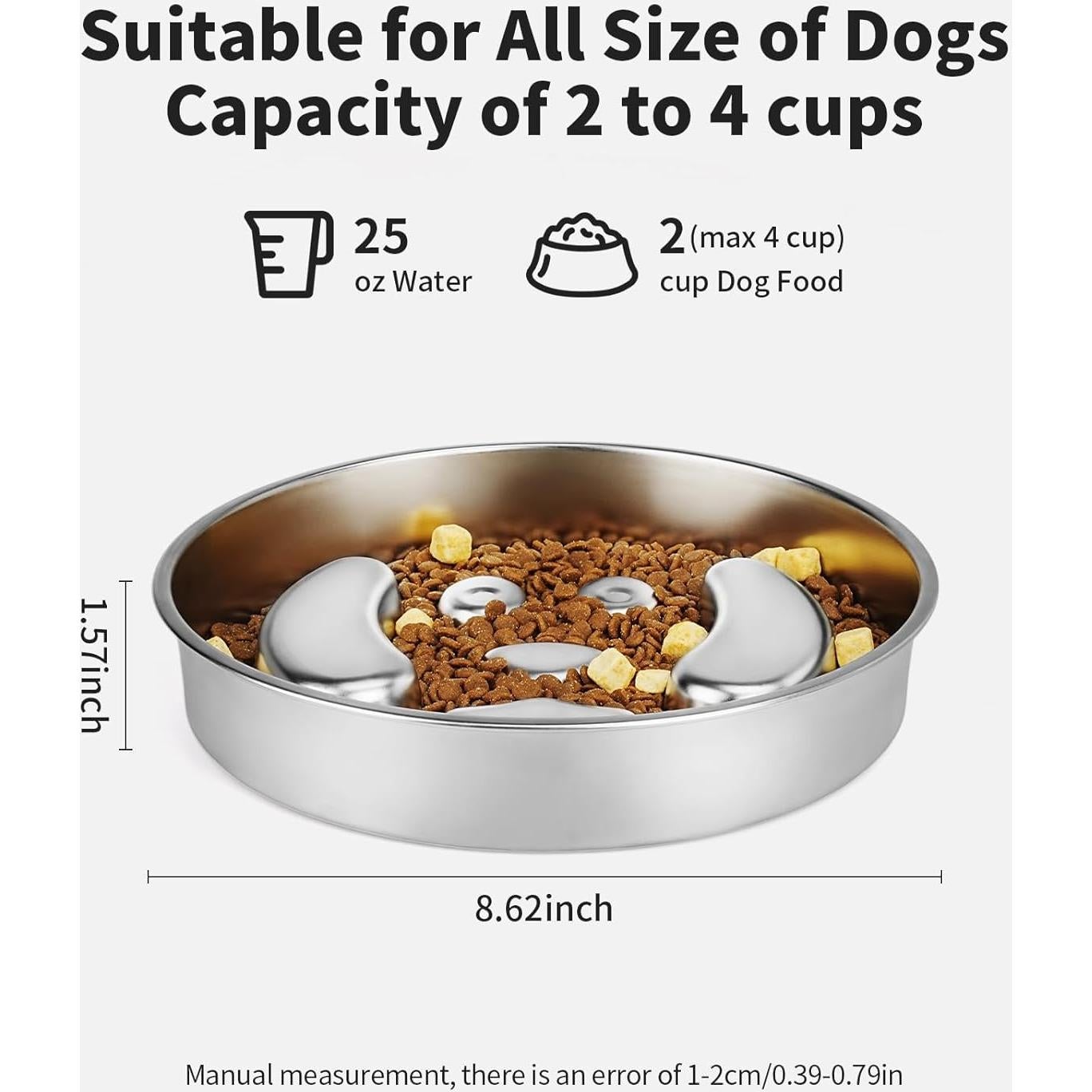 Cuenco Antideslizante Acero Inoxidable Turfson 0.47L para Perros