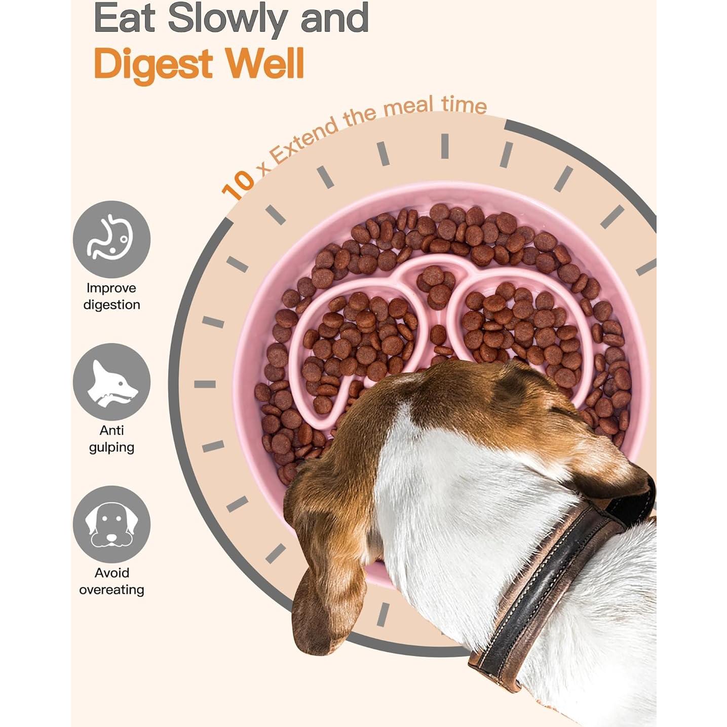 Cuenco de Cerámica PawMeow para Perros 1.5 Tazas Rosa