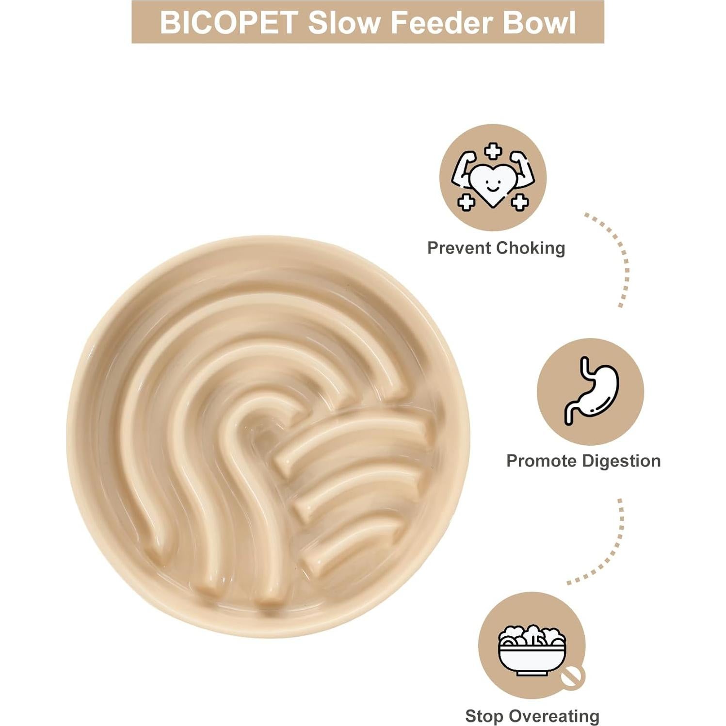 Comedero Lento Cerámica BICOPET Mediano Antideslizante