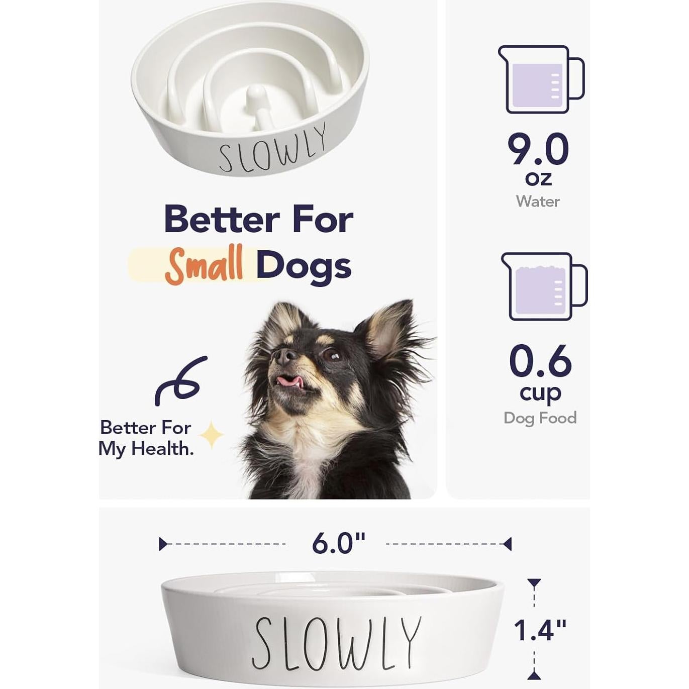 Cuenco de Cerámica Antideslizante LE TAUCI PET 15.4 cm Blanco