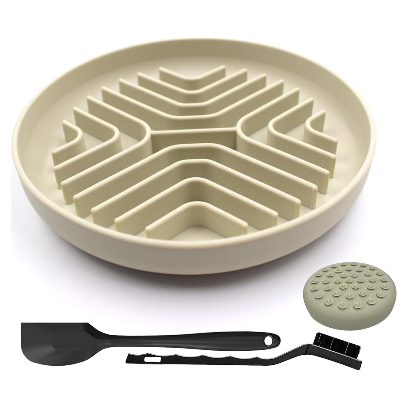 Cuenco de Alimentación Lenta Ausin 20 cm Antideslizante Beige