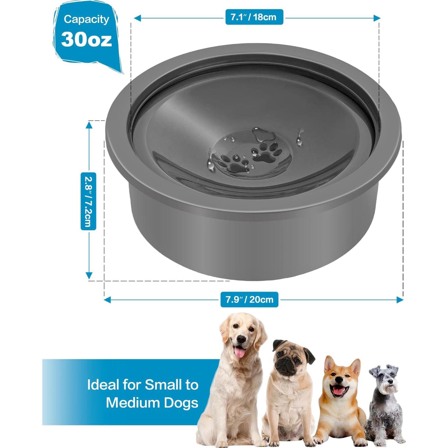 Tazón de Agua para Perros SCHITEC 850ml Sin Derrames