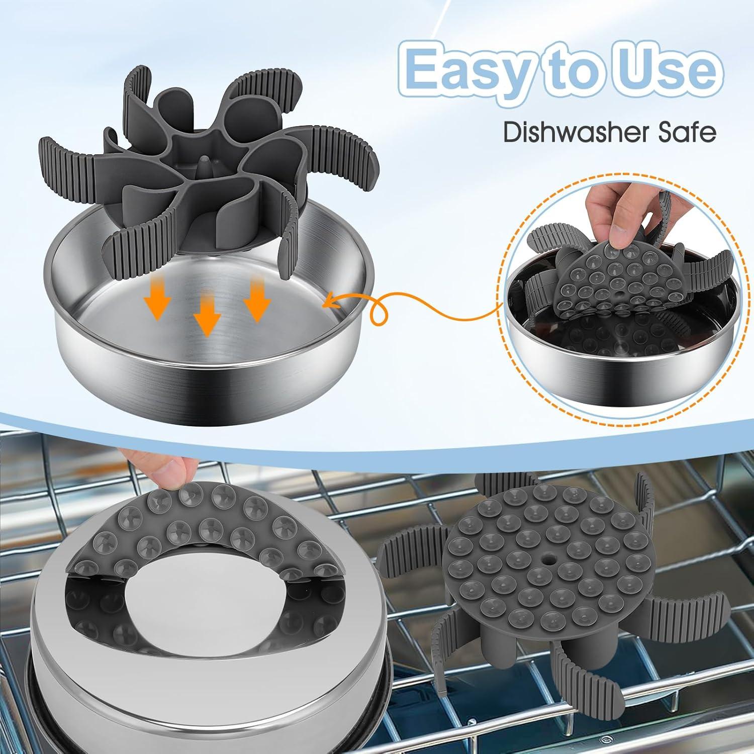 Cuencos para Perros 2-en-1 LIANGUI Acero Inoxidable Antideslizante