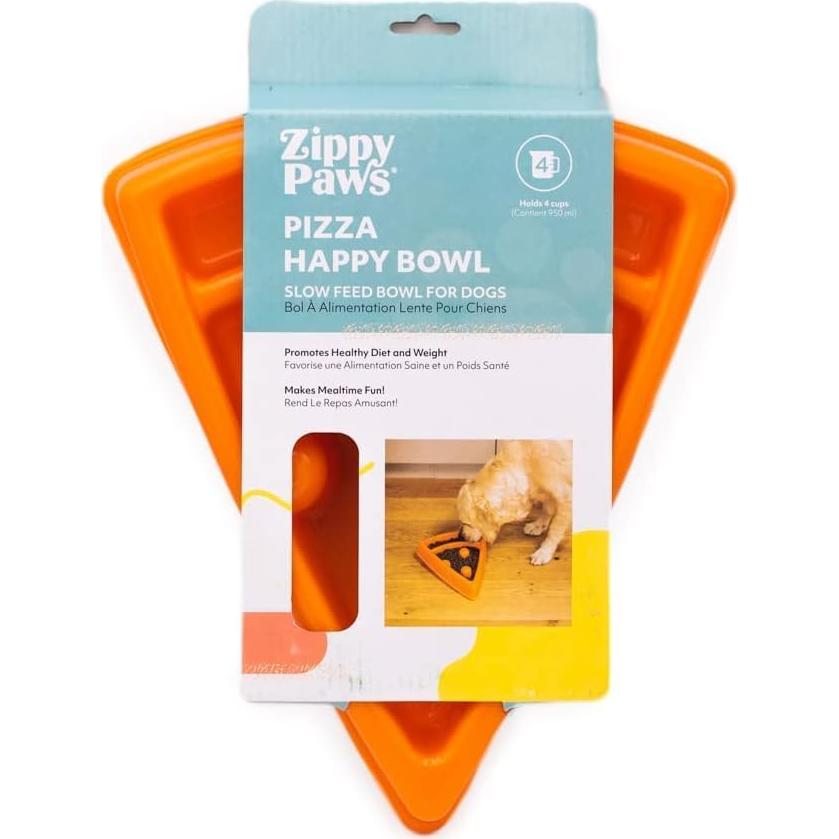Comedero Lento ZippyPaws Happy Bowl Antideslizante Pizza