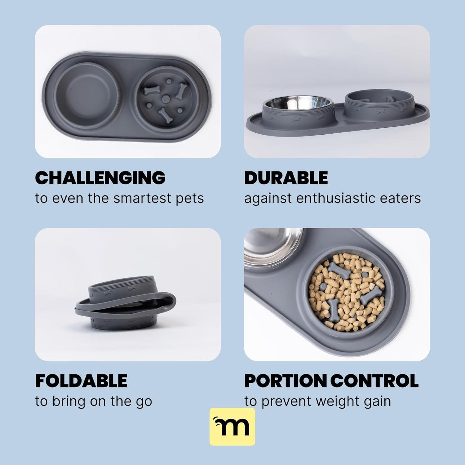 Cuenco Antideslizante Malsipree para Gatos y Perros 425 g