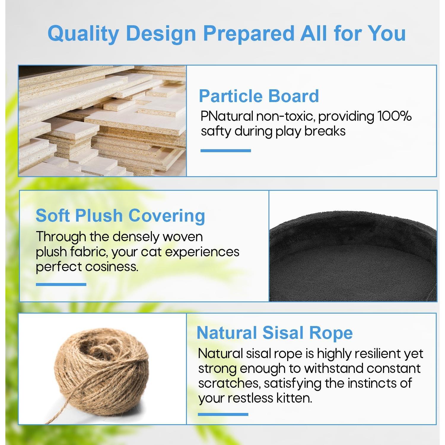 Árbol para Gatos FDW 137cm Multi-Nivel Gris Oscuro