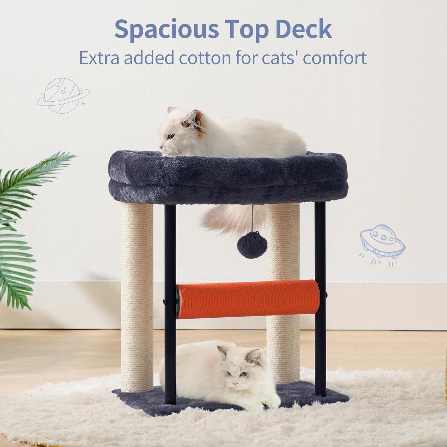 Árbol para Gatos Hey-brother 48 cm Gris Humo con Rascador