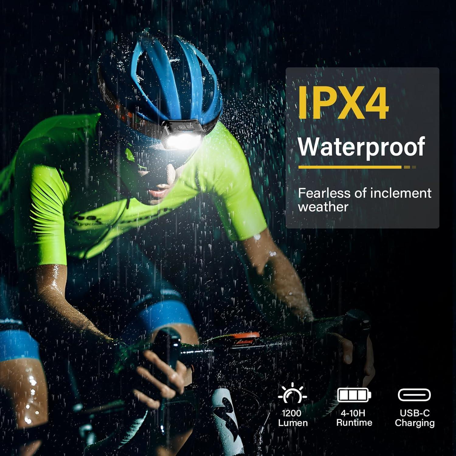 Linterna Frontal Recargable MIOISY 2 Paquetes LED 8 Modos