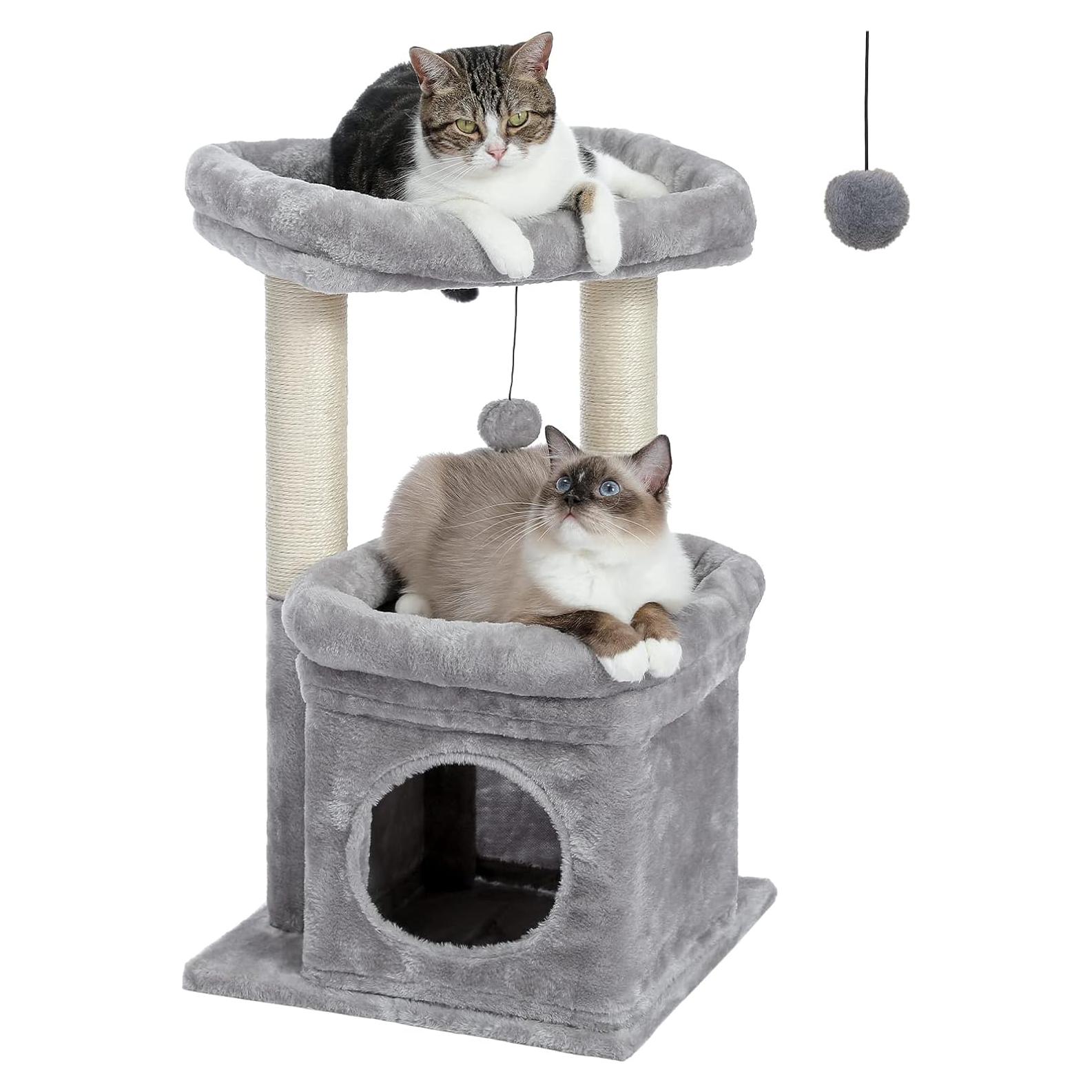 Árbol para Gatos Pequeños PEQULTI 60cm con Rascador y Perchas