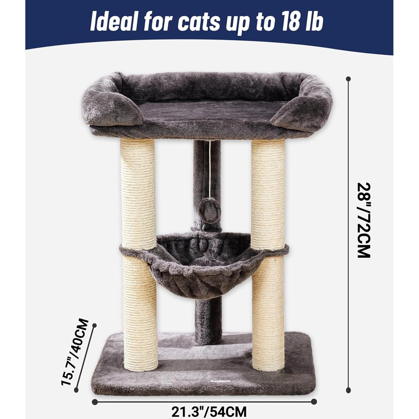 Árbol para Gatos Happi N Pets 71.91 cm con Rascador y Hamaca