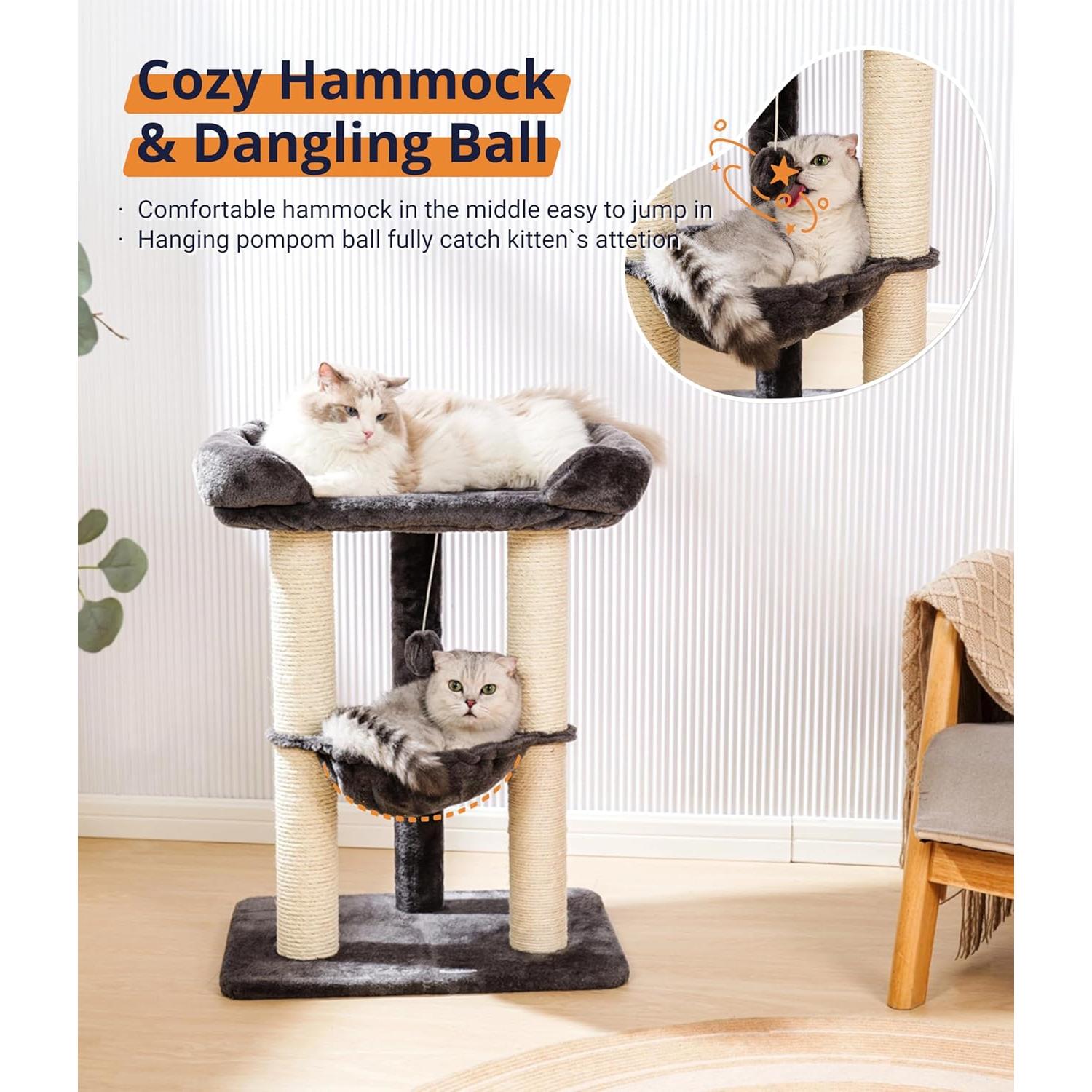 Árbol para Gatos Happi N Pets 71.91 cm con Rascador y Hamaca