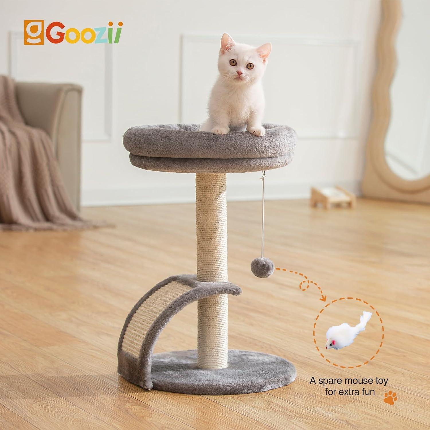 Torre Rascadora para Gatos Goozii Gris 52 cm con Juguetes