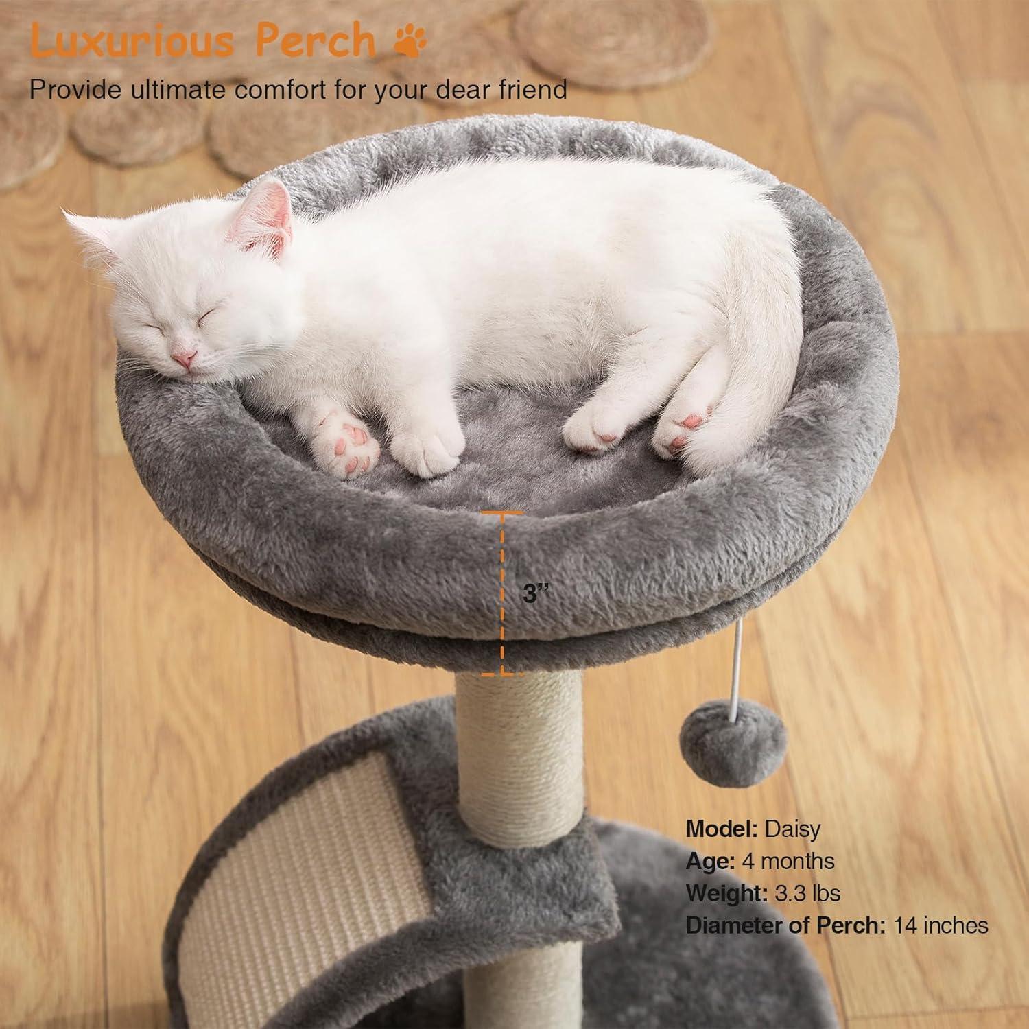 Torre Rascadora para Gatos Goozii Gris 52 cm con Juguetes