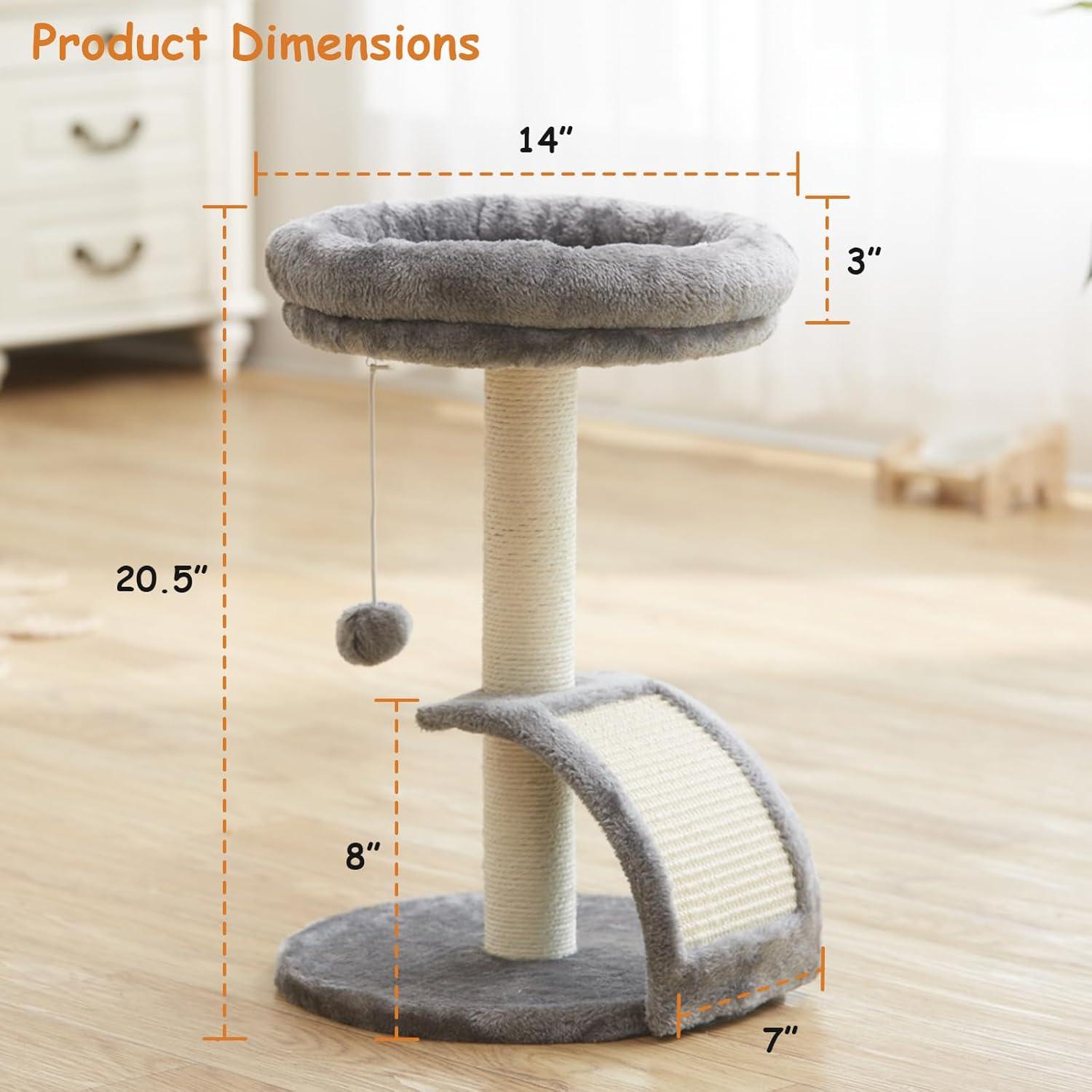 Torre Rascadora para Gatos Goozii Gris 52 cm con Juguetes