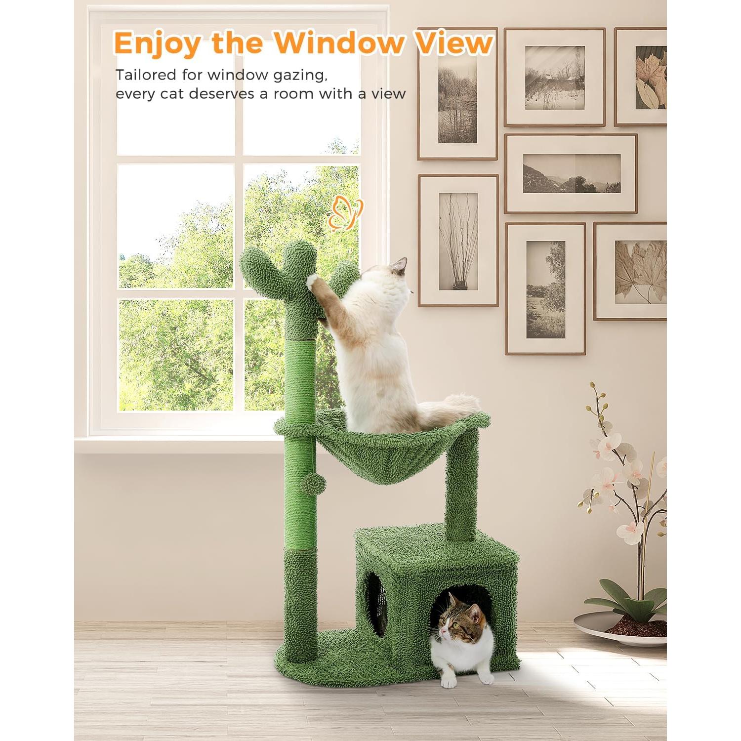 Árbol para Gatos MUTTROS Cactus 101.6 cm con Hamaca y Rascador