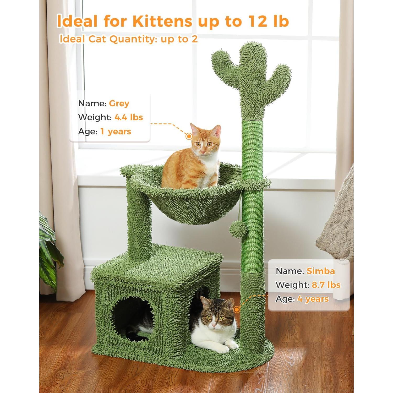 Árbol para Gatos MUTTROS Cactus 101.6 cm con Hamaca y Rascador