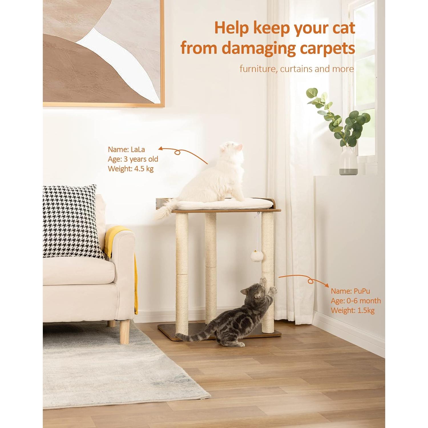 Torre de Árbol para Gatos FourFurPets 67.8 cm Marrón Rústico