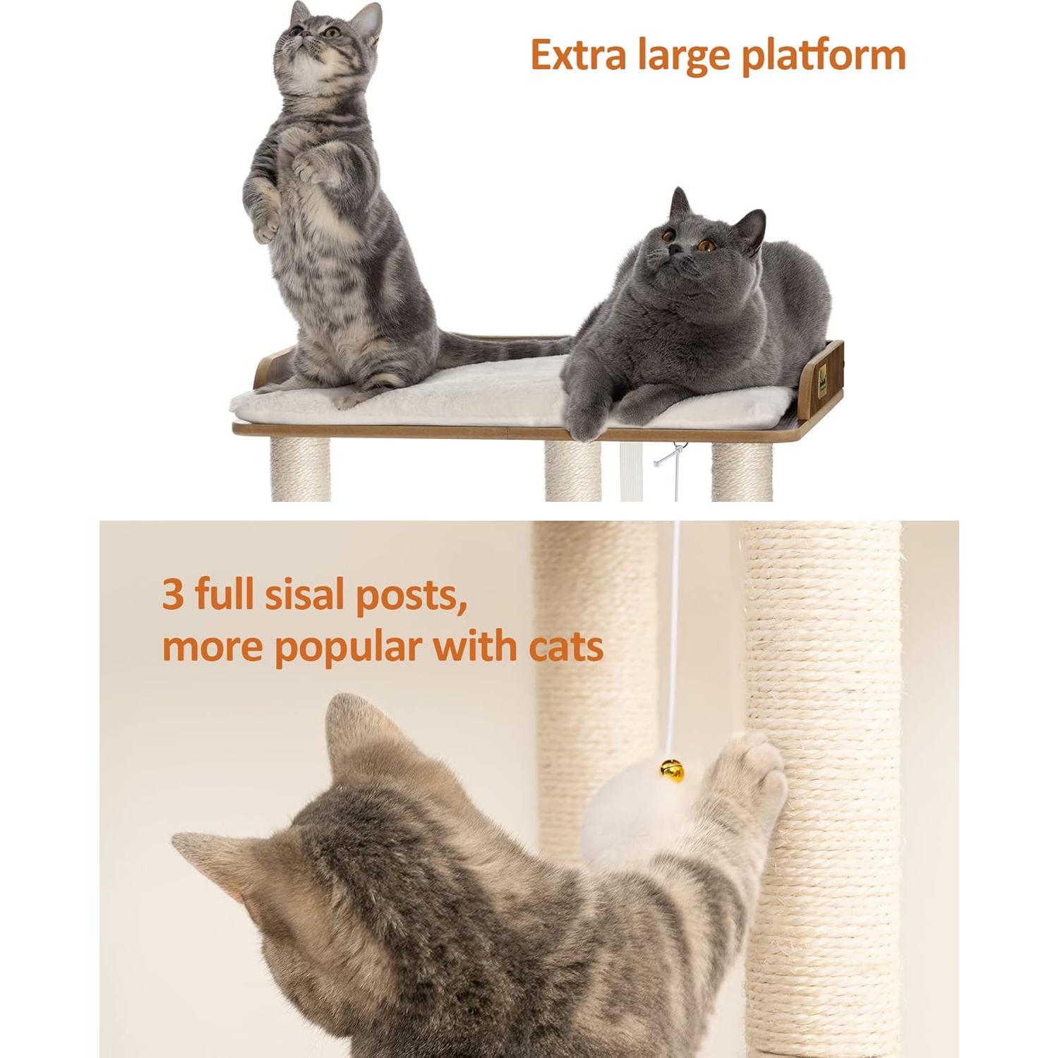 Torre de Árbol para Gatos FourFurPets 67.8 cm Marrón Rústico