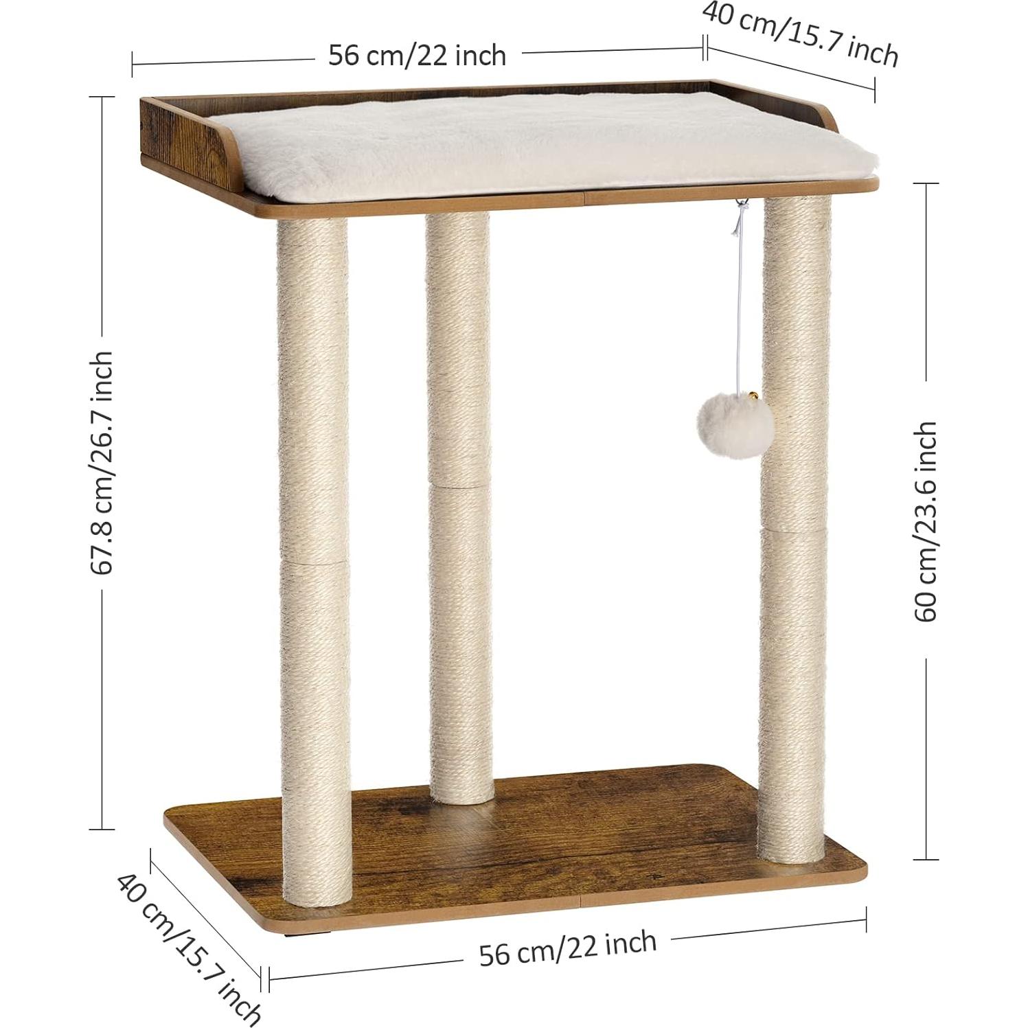 Torre de Árbol para Gatos FourFurPets 67.8 cm Marrón Rústico