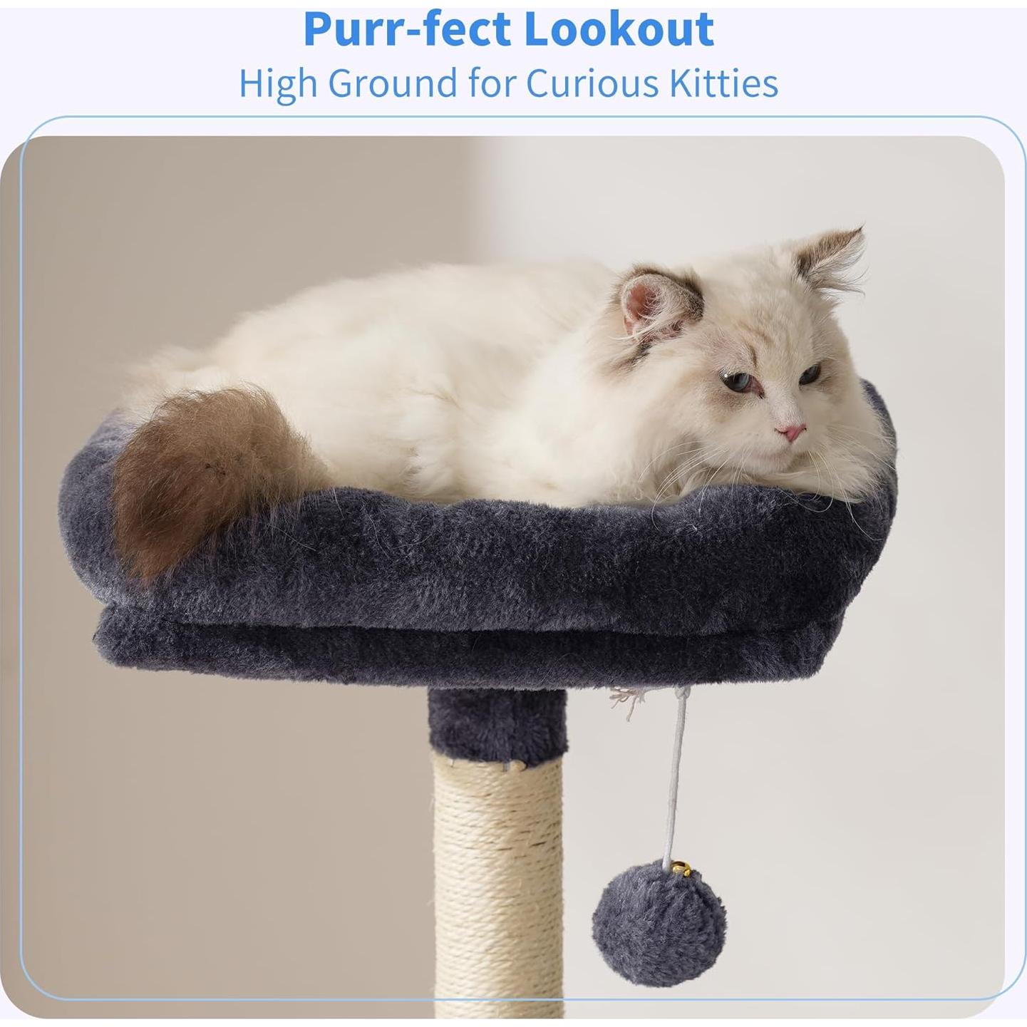 Árbol para Gatos Heybly HCT200S 125 cm con Casa y Rascador