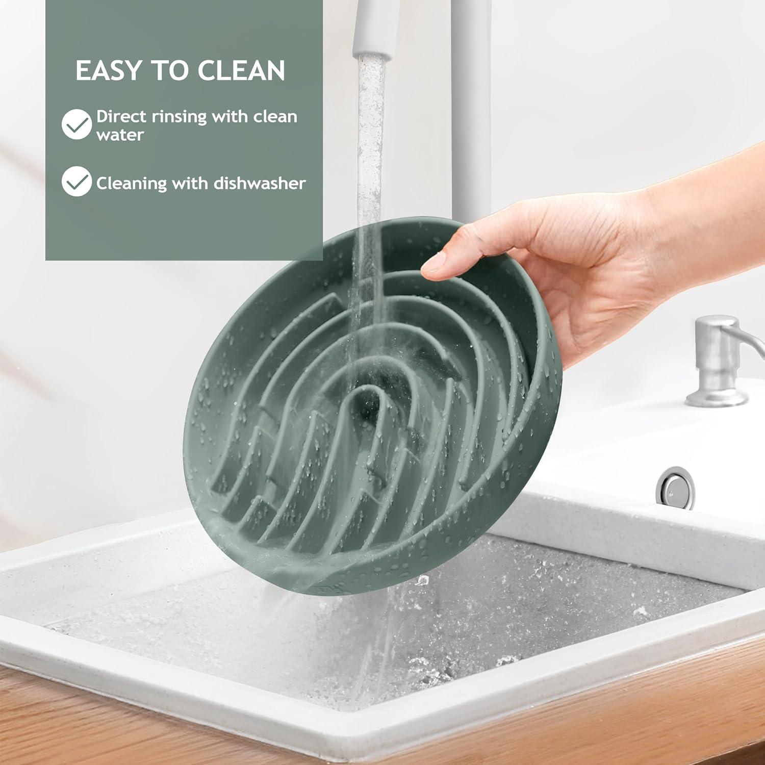 Tazón de Silicona Grande Coomazy 0.76L para Perros Verde