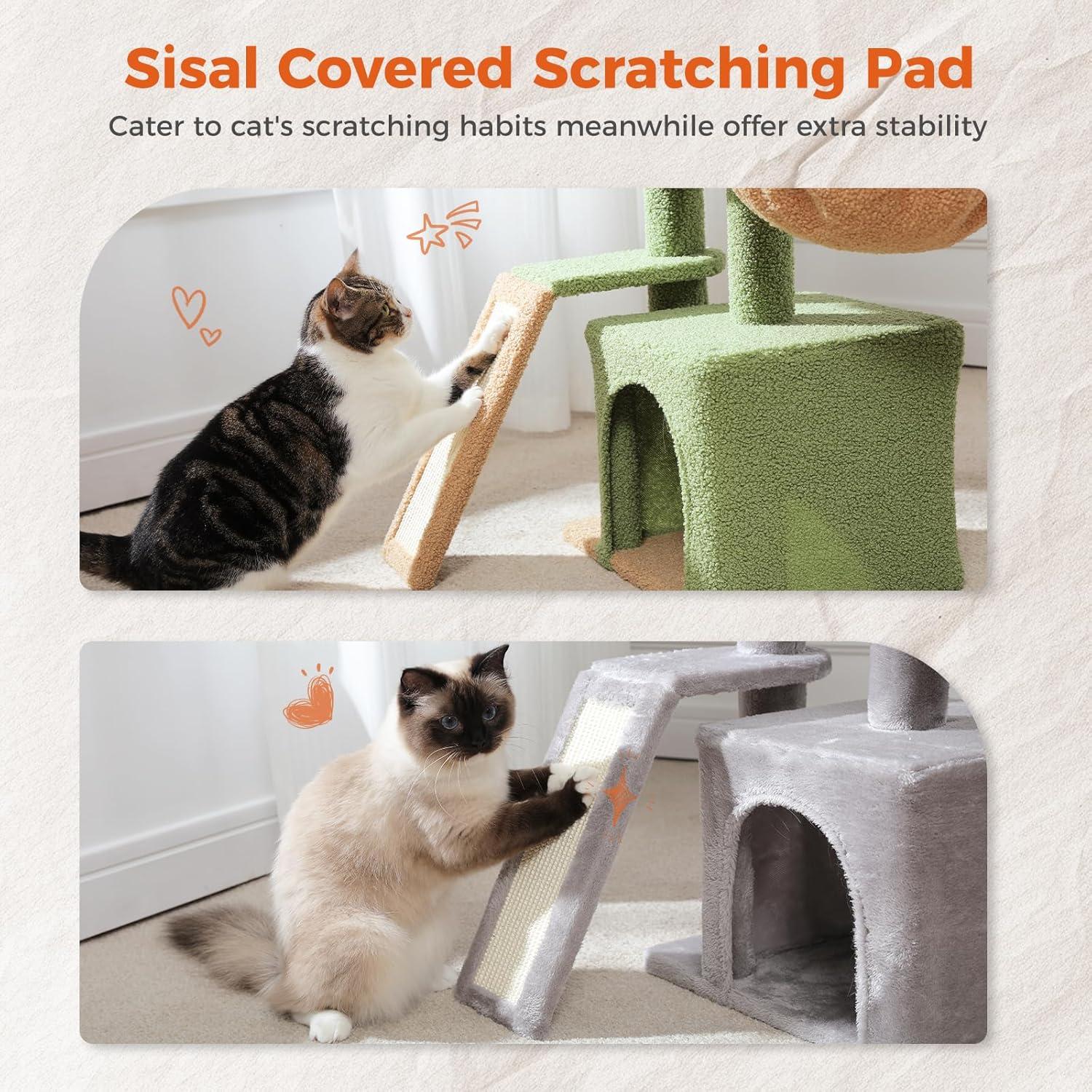 Árbol de Gato PETEPELA Cactus 81 cm con Rascador y Hamaca