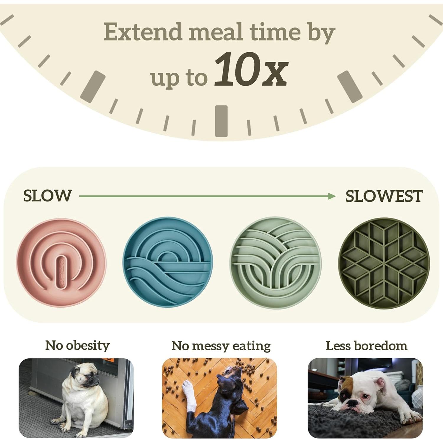 Cuenco Antideslizante para Perros y Gatos OHMO 15.24 cm Verde Camo