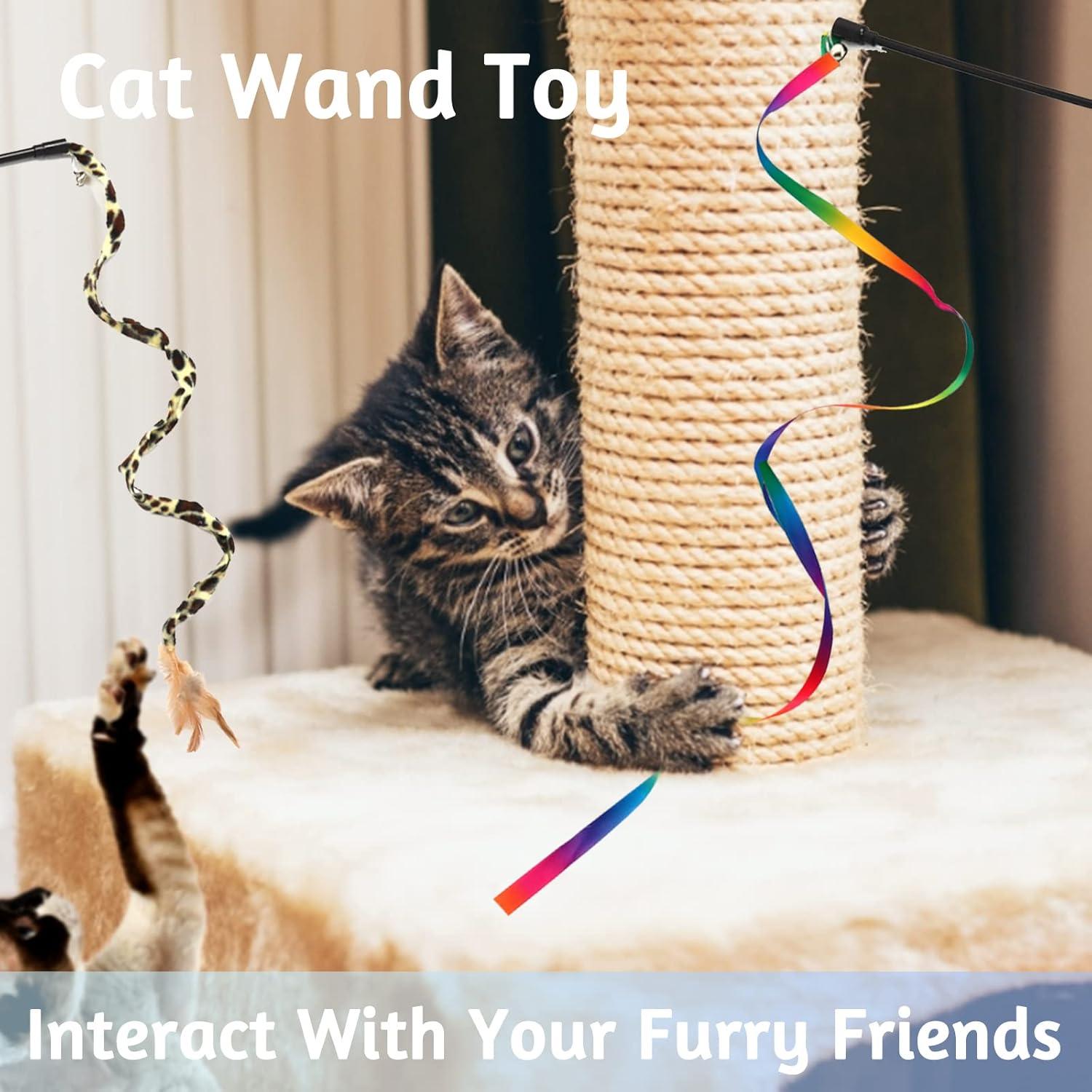 Paquete de 26 Juguetes para Gatos PietyPet - Varitas, Pelotas y Más