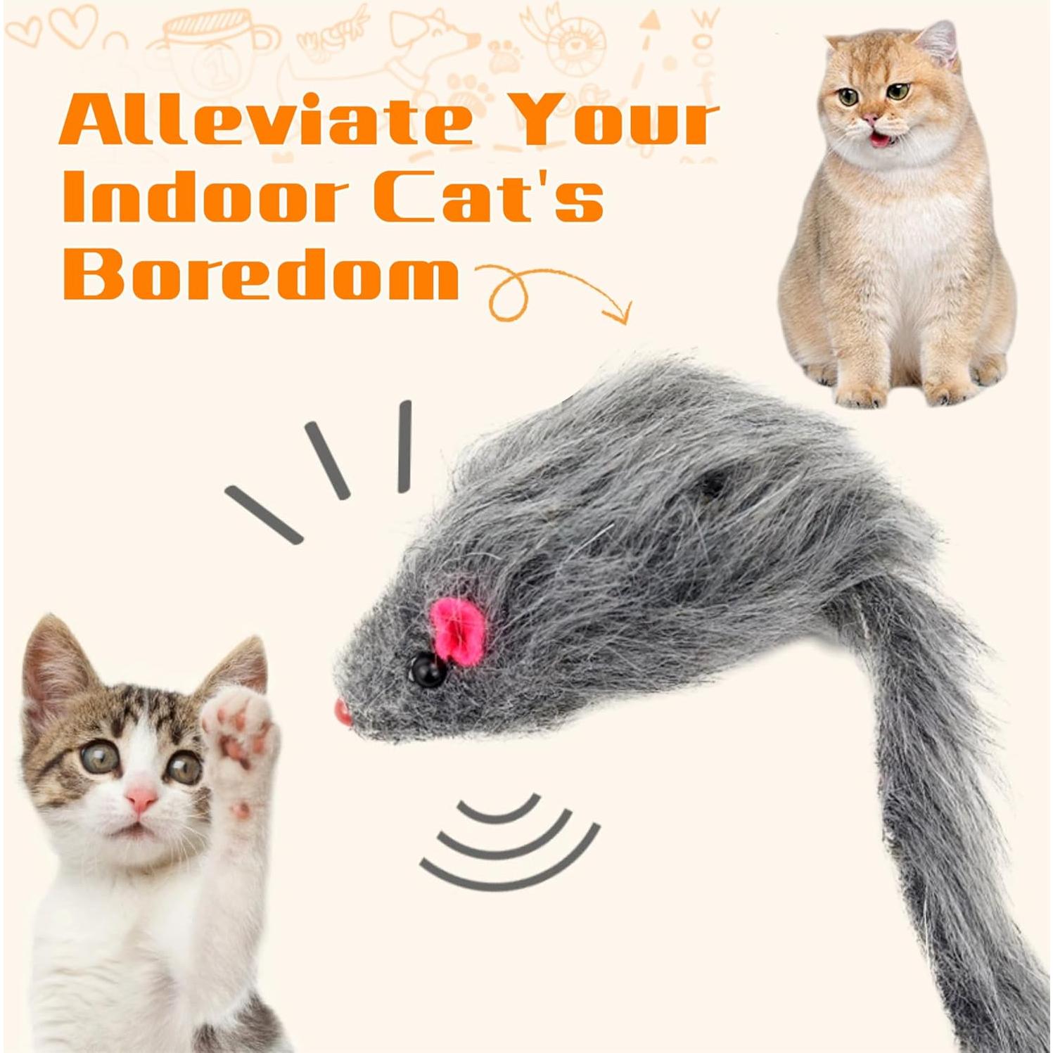 Juguetes para Gatos Electspark - Paquete de 5 Ratones de Piel Sintética 16 cm