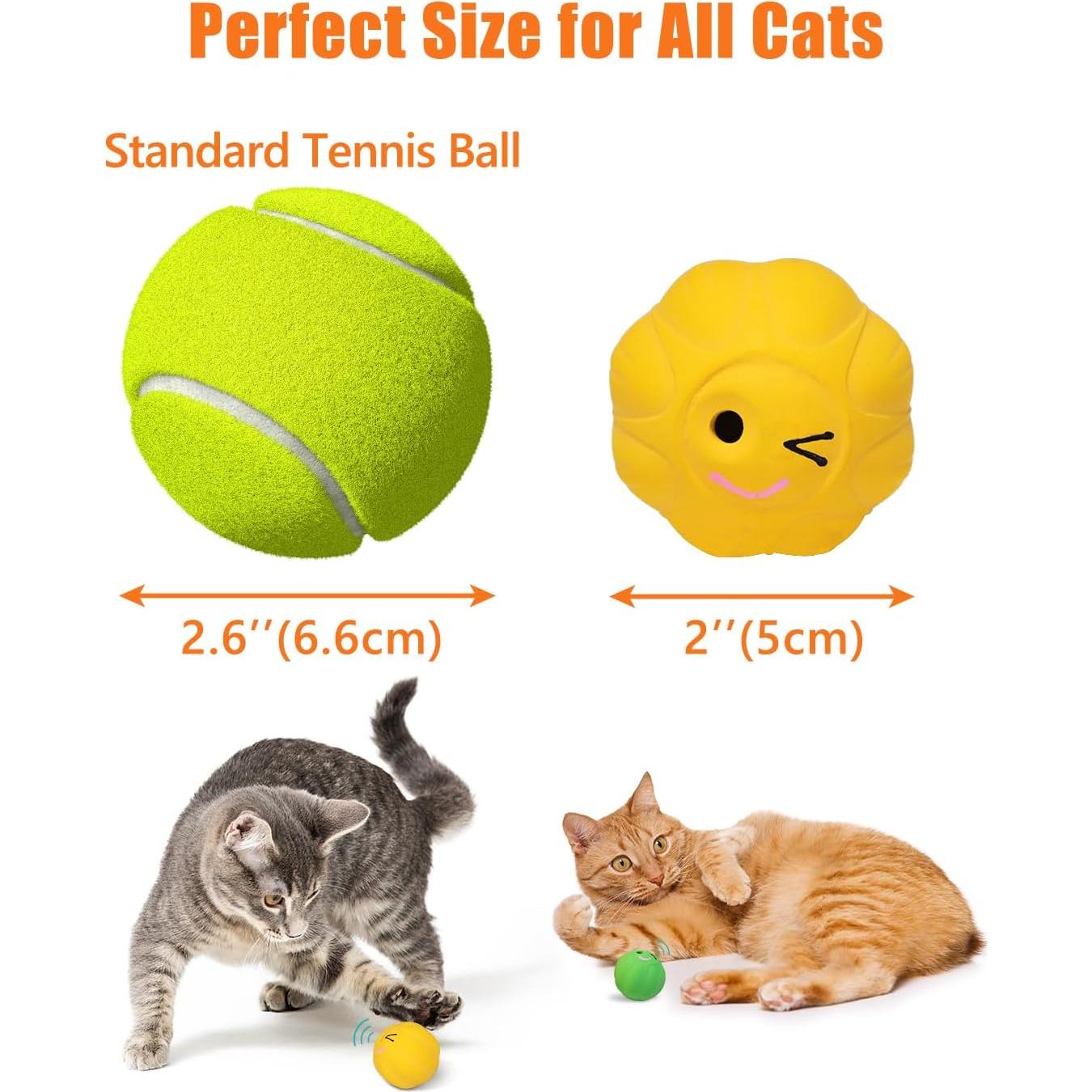 Pelotas de Juguete para Gatos KrauzPet - 2 Piezas de Láttex con Campana y Hierba Gatera