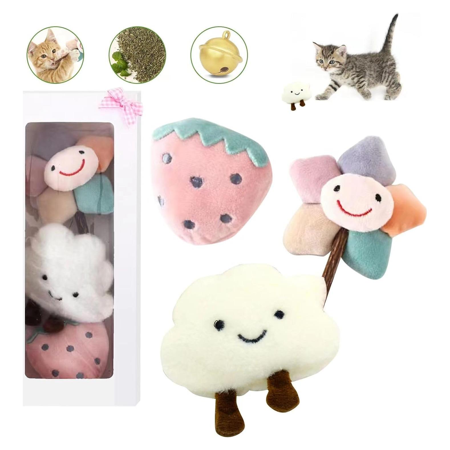 Juguetes para Gatos CKFPS con Catnip - 3 Piezas de Felpa