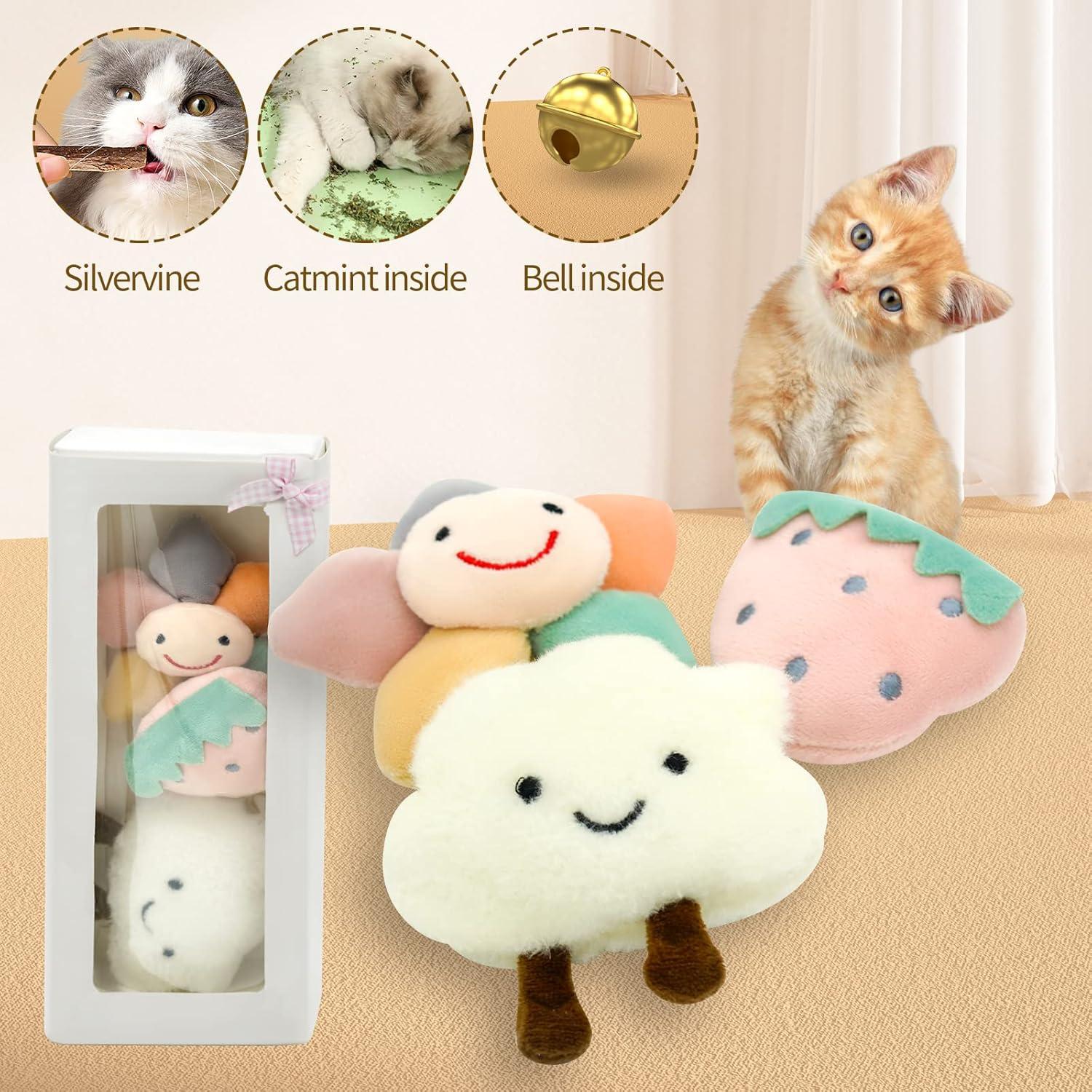 Juguetes para Gatos CKFPS con Catnip - 3 Piezas de Felpa